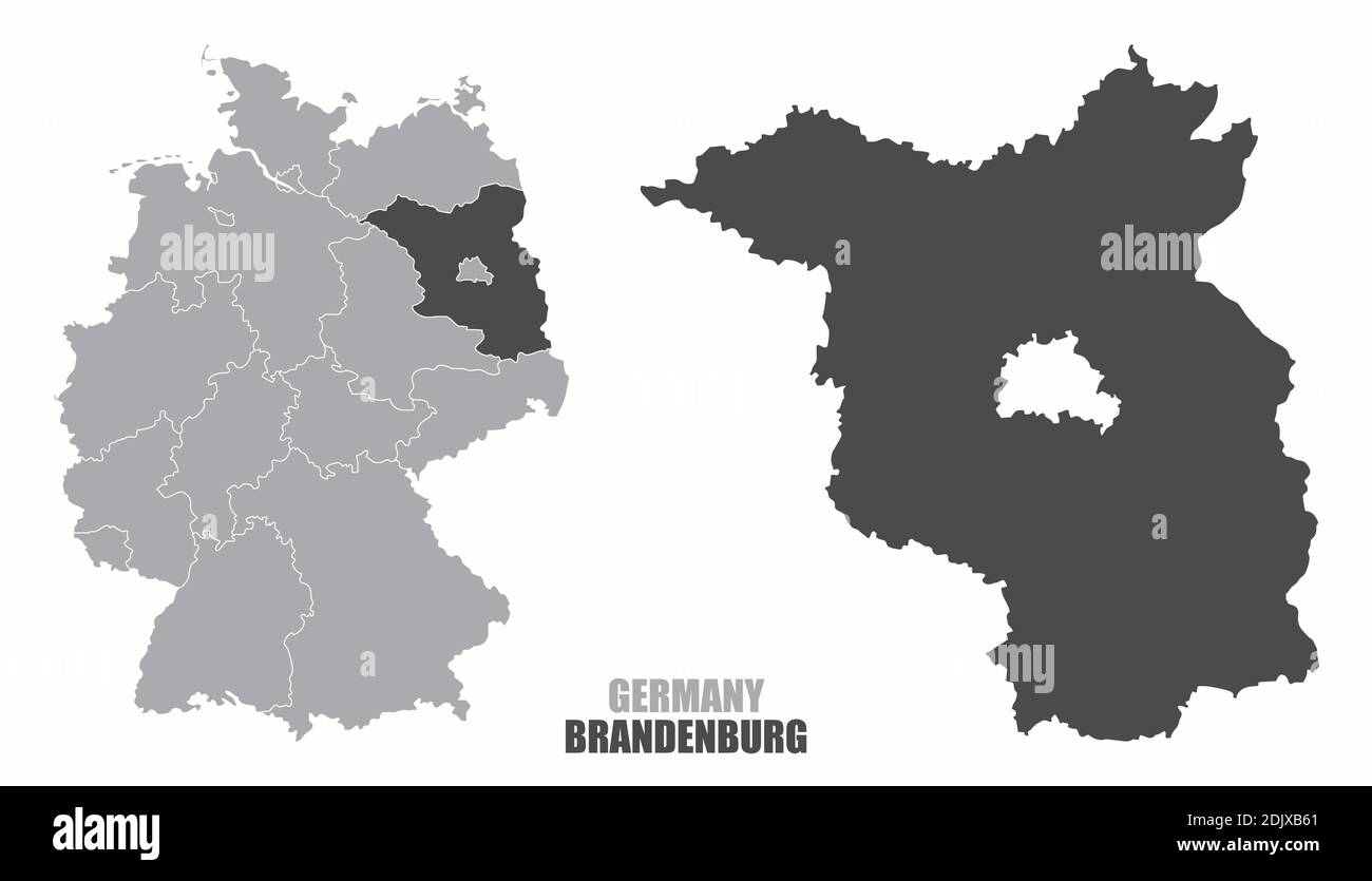Brandenburger Silhouette Karte Stock Vektor