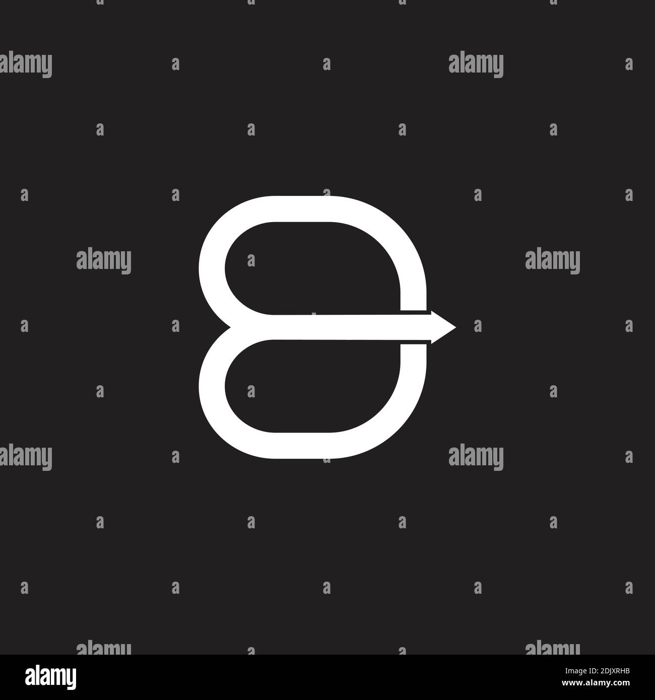Abstrakter Buchstabe d Bewegung Pfeil geometrische Schleife Logo Vektor Stock Vektor