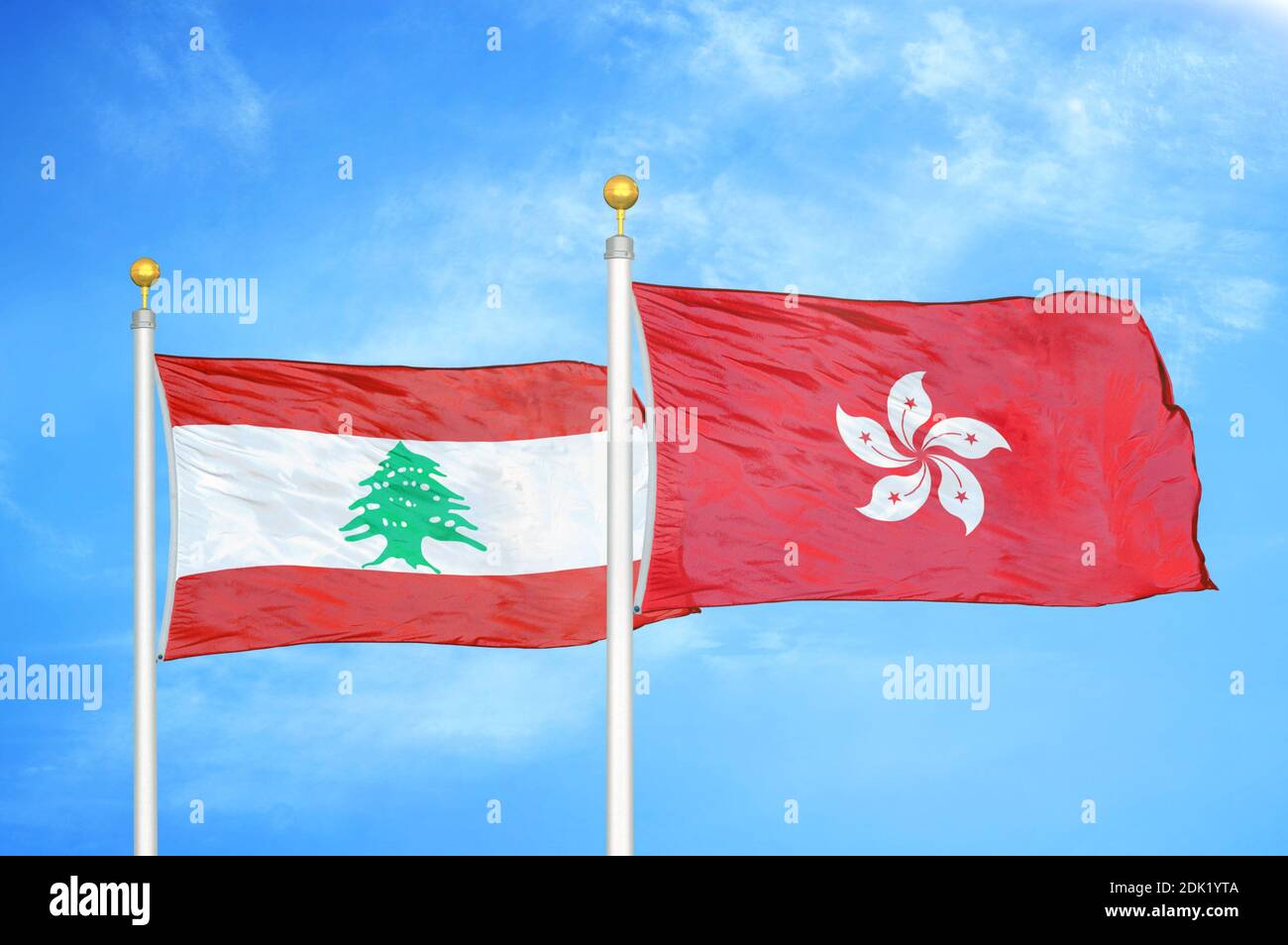 Libanon Hong Kong Flagge Stockfotos und -bilder Kaufen - Alamy