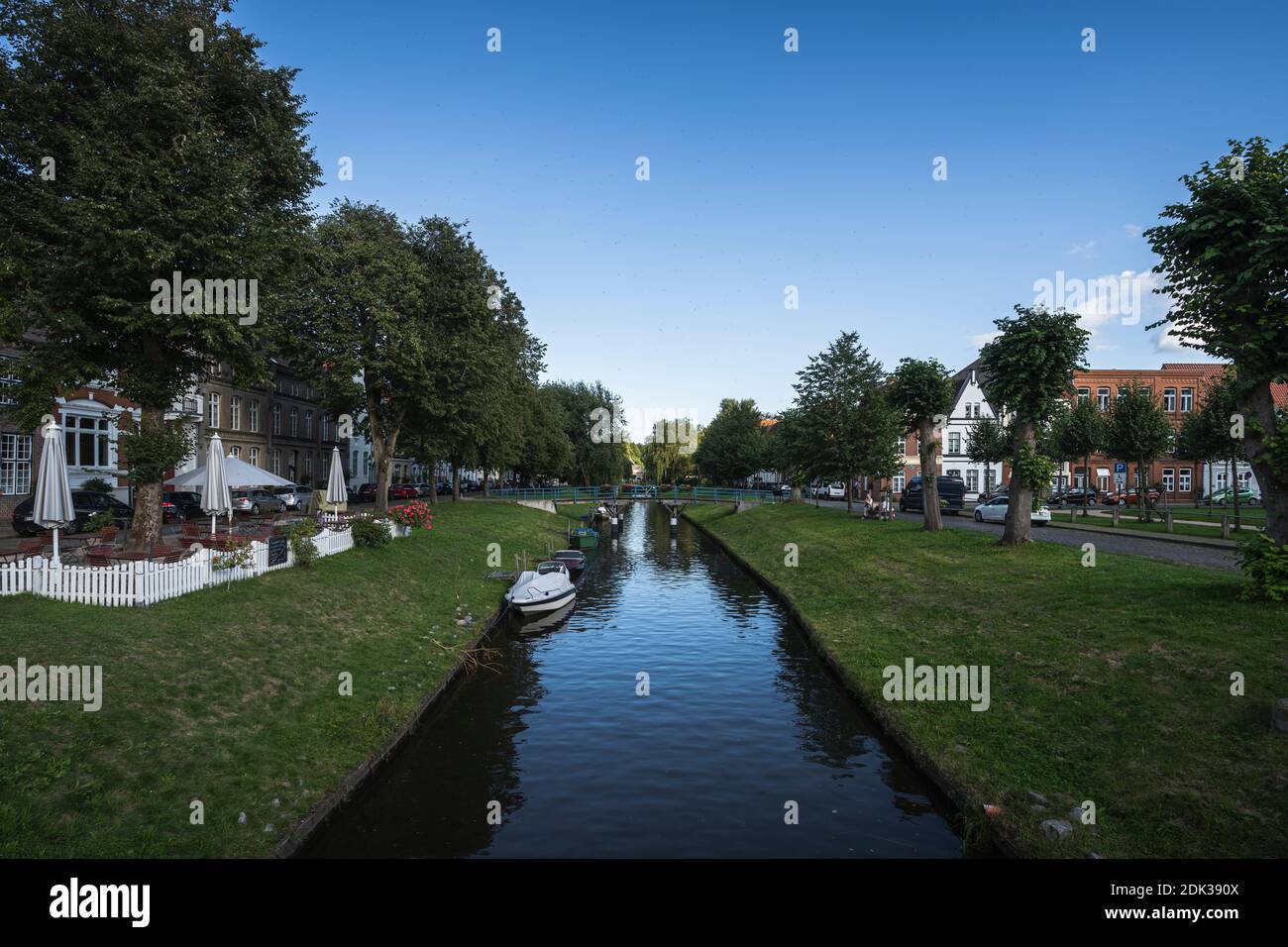 Kanal in Friedrichstadt, Nordsee, Schleswig-Holstein, Deutschland, Europa Stockfoto