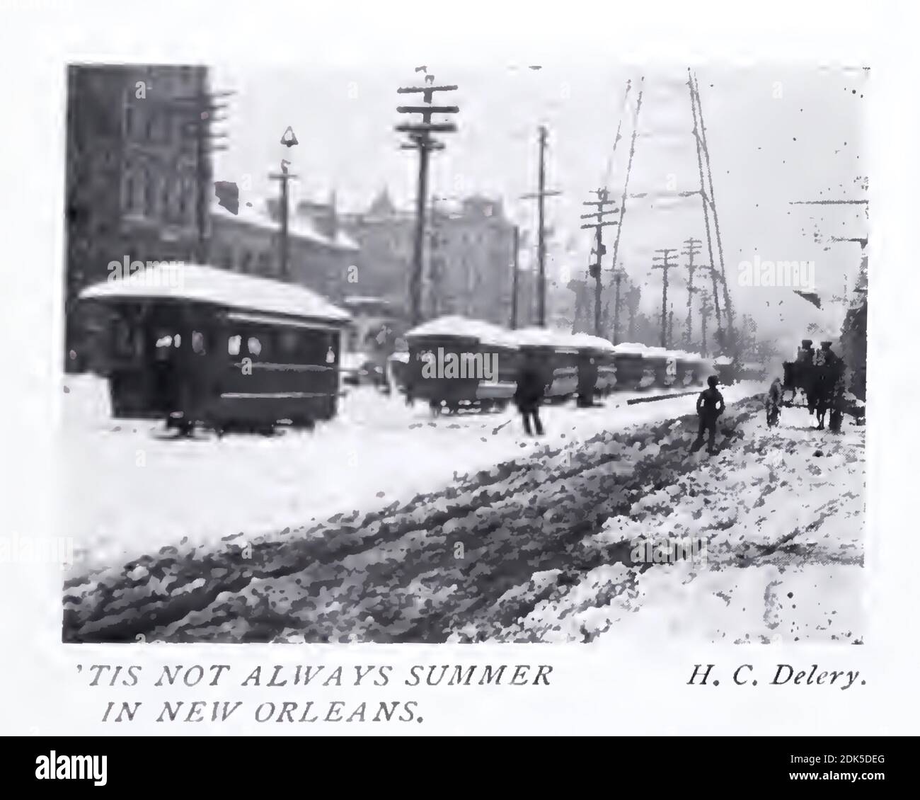 Vintage-Foto mit dem Titel Tis Not Always Summer in New Orleans von H.C. Delery Stockfoto