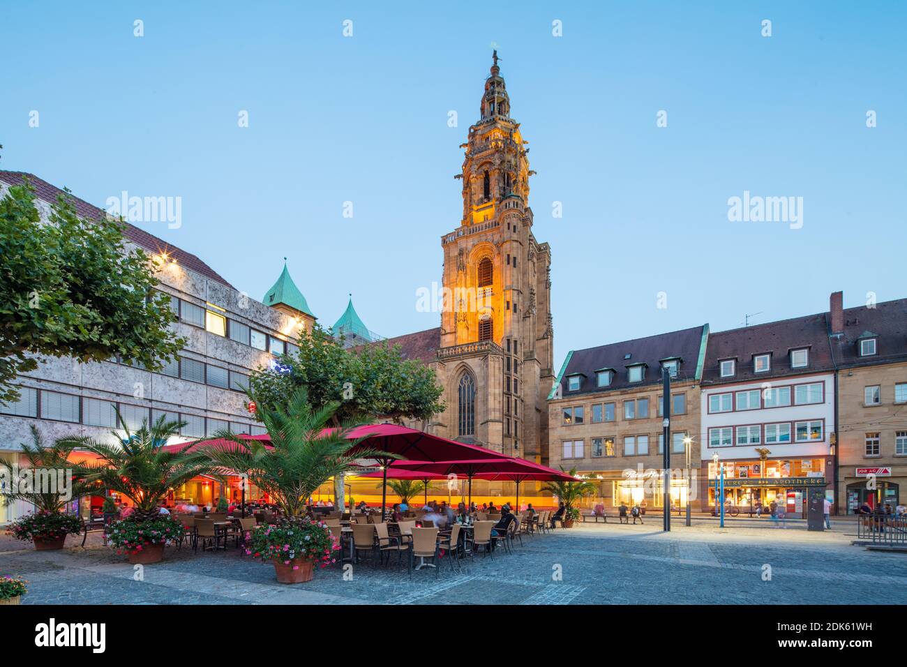 Deutschland, Baden-Württemberg, Stadt Heilbronn. Blick vom Marktplatz auf die Kilian's Church Stockfoto