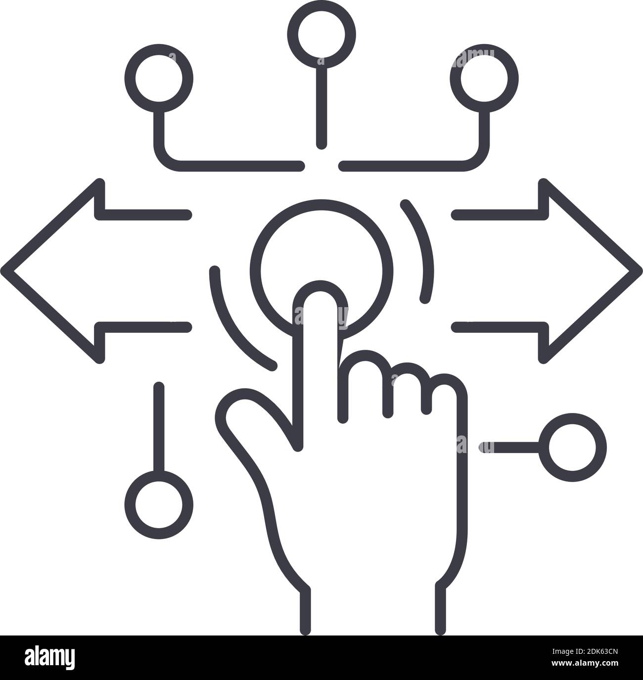 Intelligentes Steuerungssymbol, lineare isolierte Illustration, dünner Linienvektor, Webdesign-Zeichen, Umrisskonzept-Symbol mit bearbeitbarer Kontur auf Weiß Stock Vektor