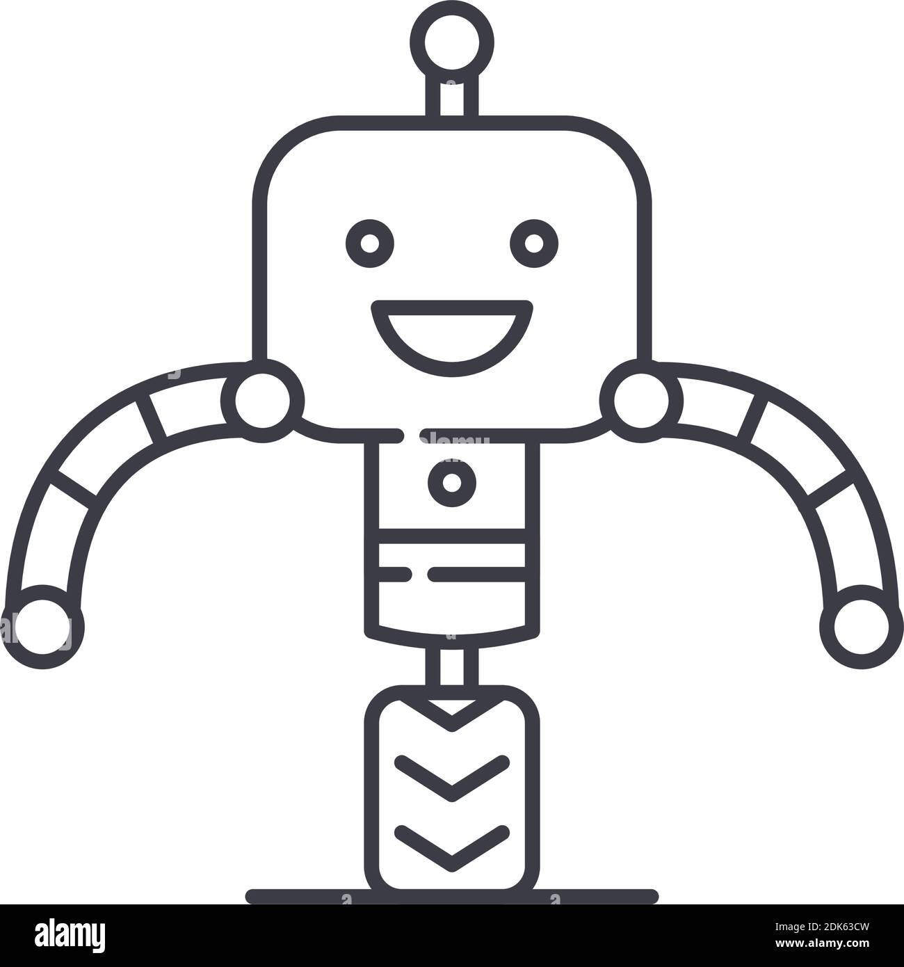 Intellegence Roboter-Symbol, lineare isolierte Illustration, dünne Linie Vektor, Web-Design-Zeichen, Umriss Konzept Symbol mit editierbarer Kontur auf weiß Stock Vektor