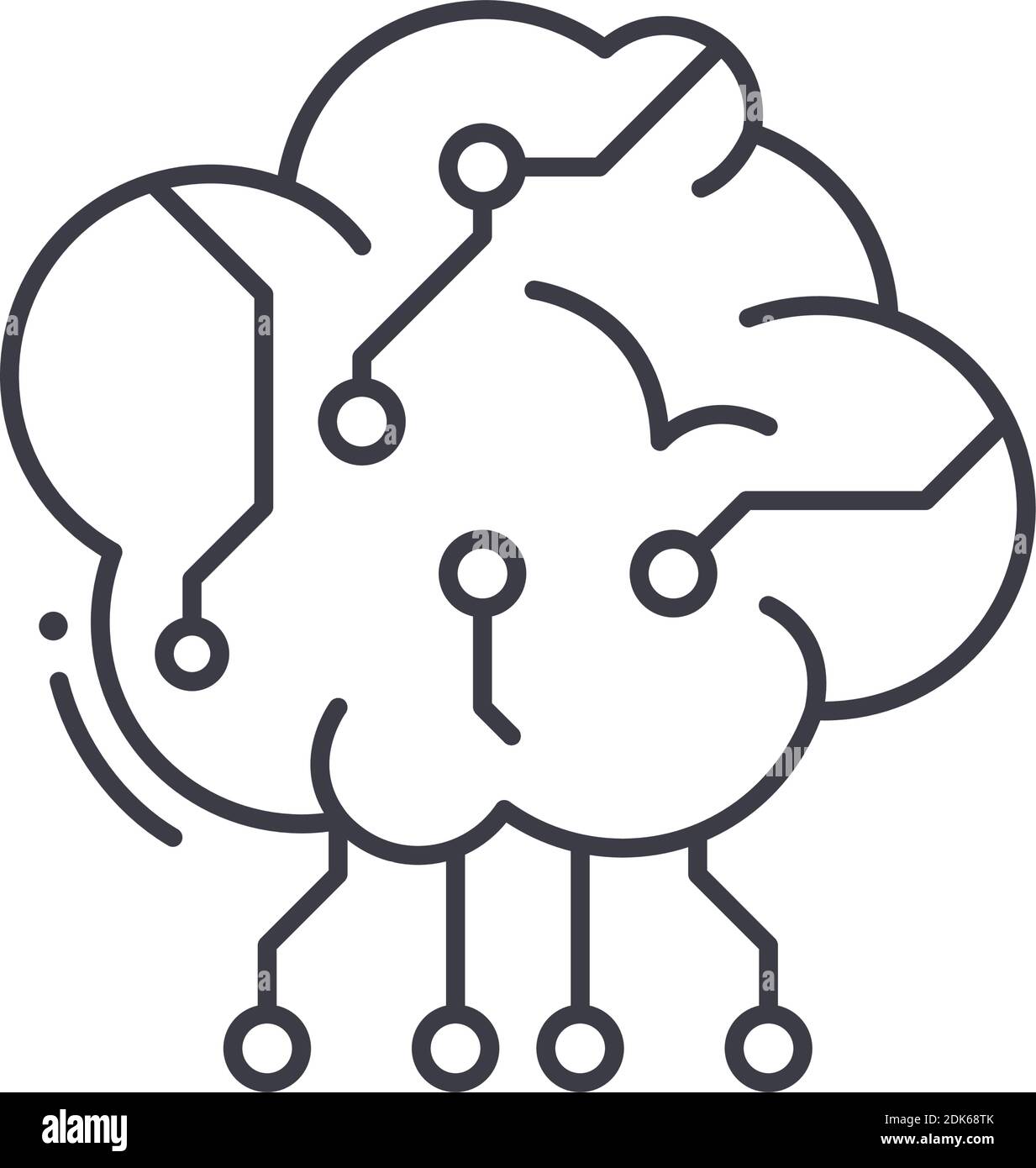 Intelligenz-Symbol, lineare isolierte Illustration, dünne Linie Vektor, Web-Design-Zeichen, Kontur Konzept Symbol mit editierbaren Kontur auf weißem Hintergrund. Stock Vektor