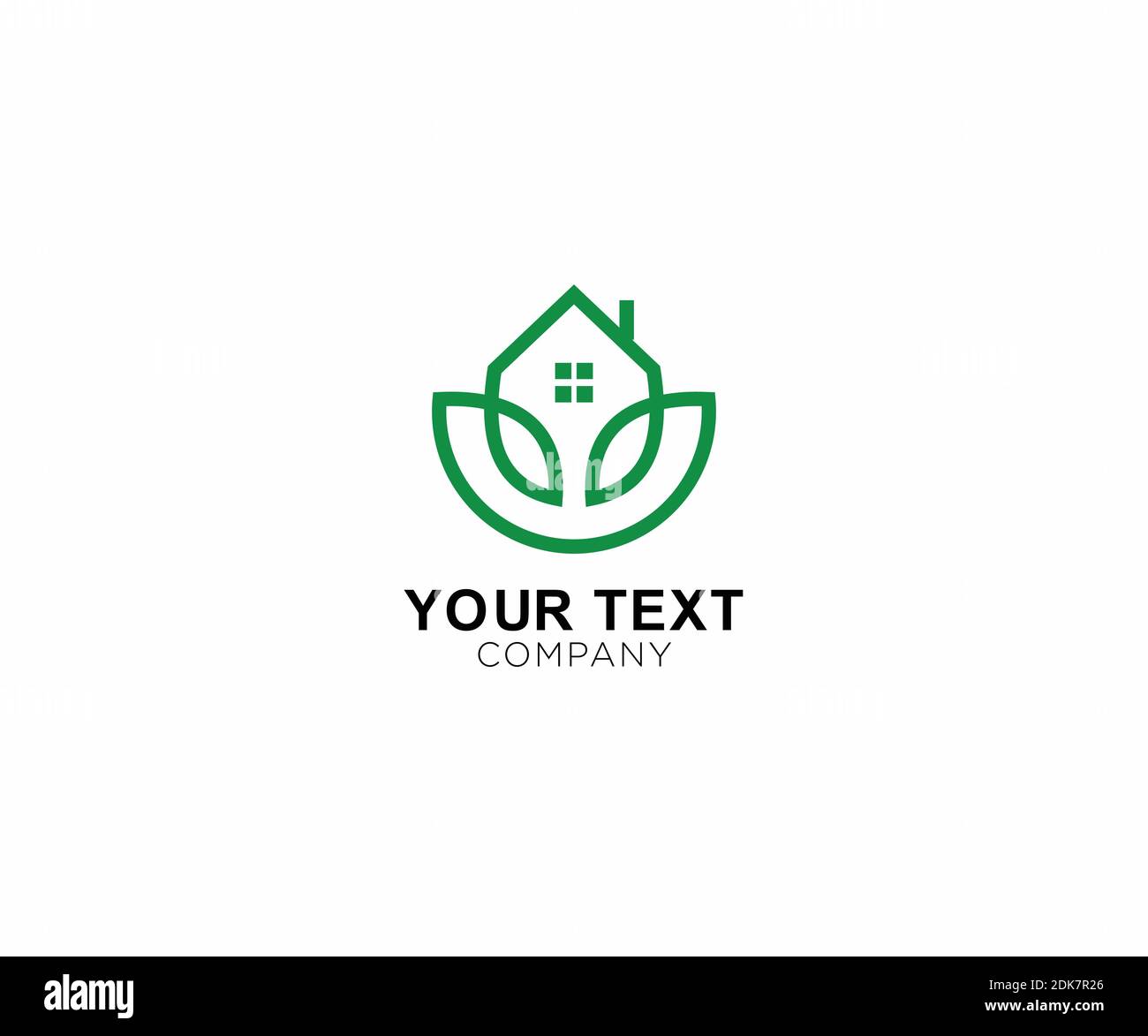 Blatt und Haus Symbol Logo Design Inspiration Stock Vektor