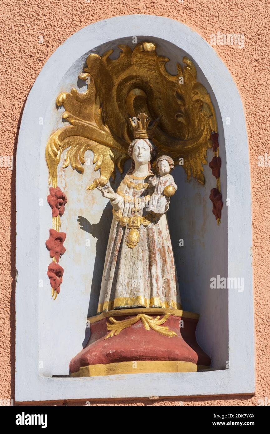 Retz, Detail des Hauses Verderberhaus am Hauptplatz in Weinviertel, Niederösterreich, Niederösterreich, Österreich Stockfoto