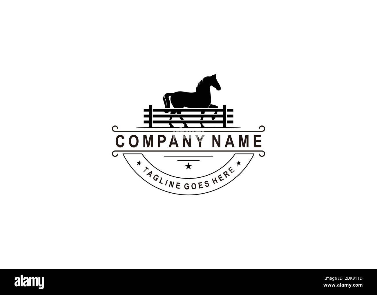 Retro Vintage Rinder / Rind Emblem Label Logo Design und Inspiration für Pferdesymbole Stock Vektor