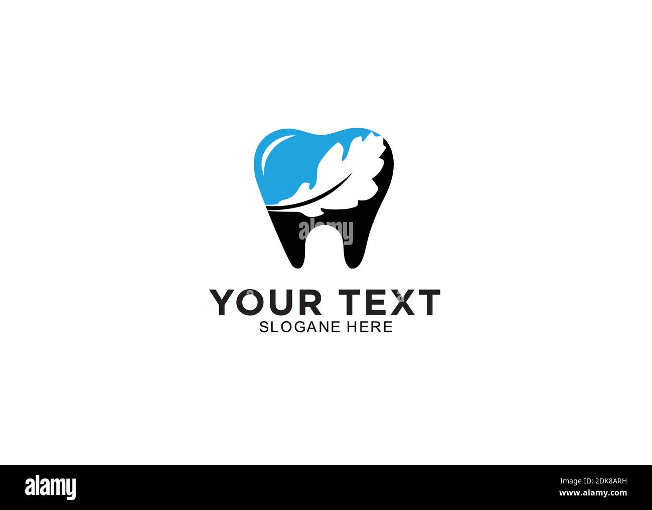 Hinterlässt Dental einfache Logo Design Inspiration Stock Vektor