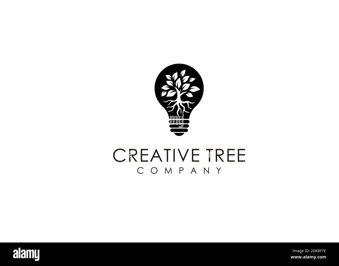 Smart Tree Logo, Tree Idea Logo. Blumenzwiebelbaum Kreatives Logo. Einzigartiges und modernes Design Stock Vektor