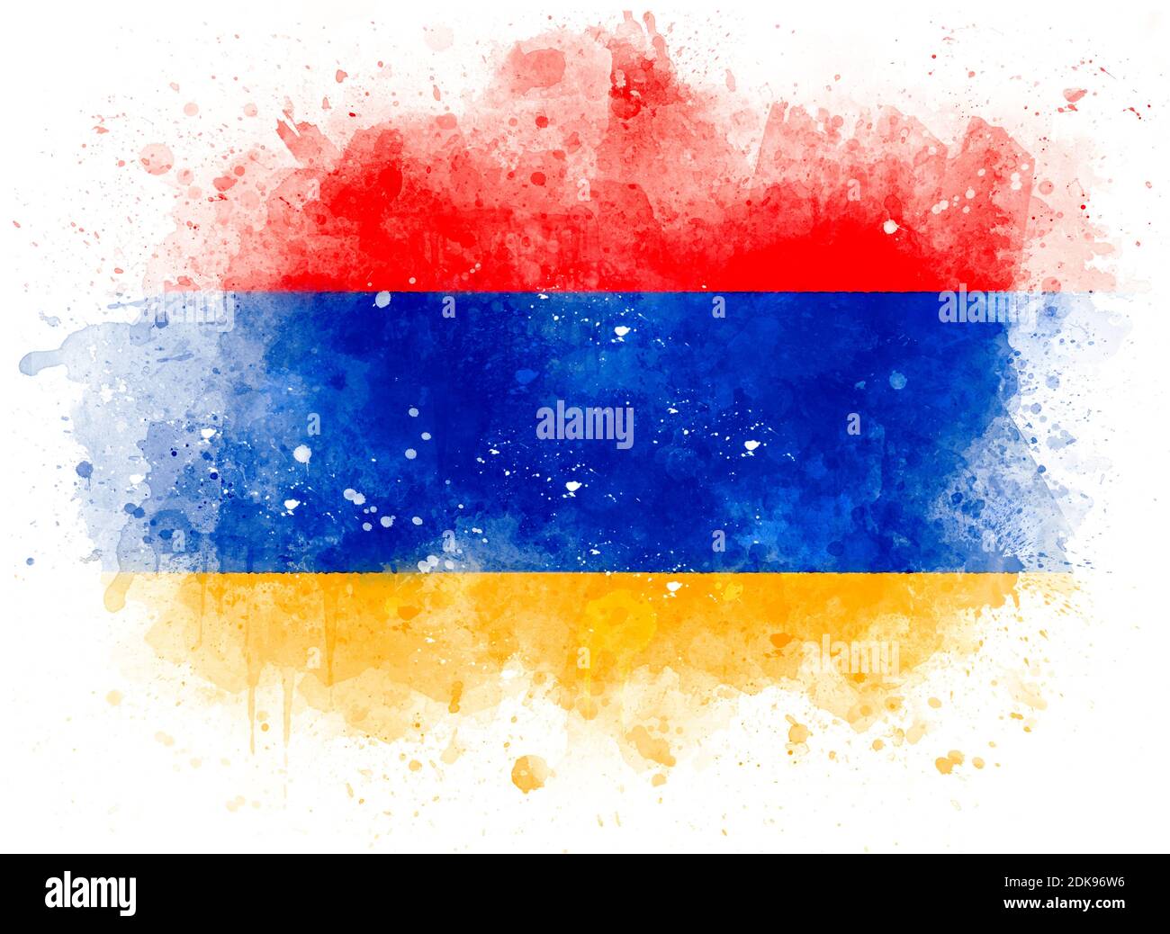 Flagge Armeniens als Aquarell-Illustration Stockfoto