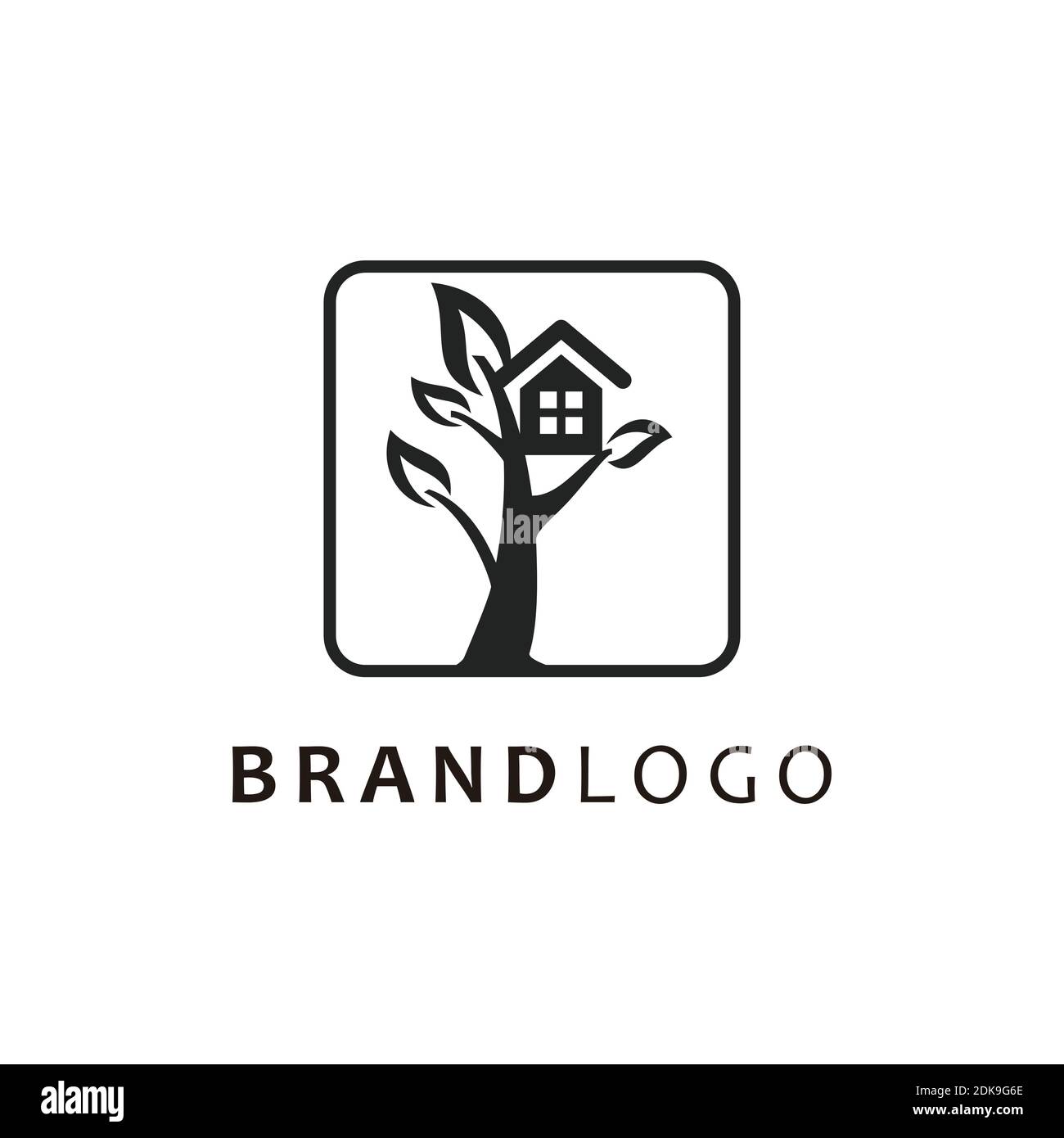 Tree House Logo Vektor-Symbol Stock Vektor