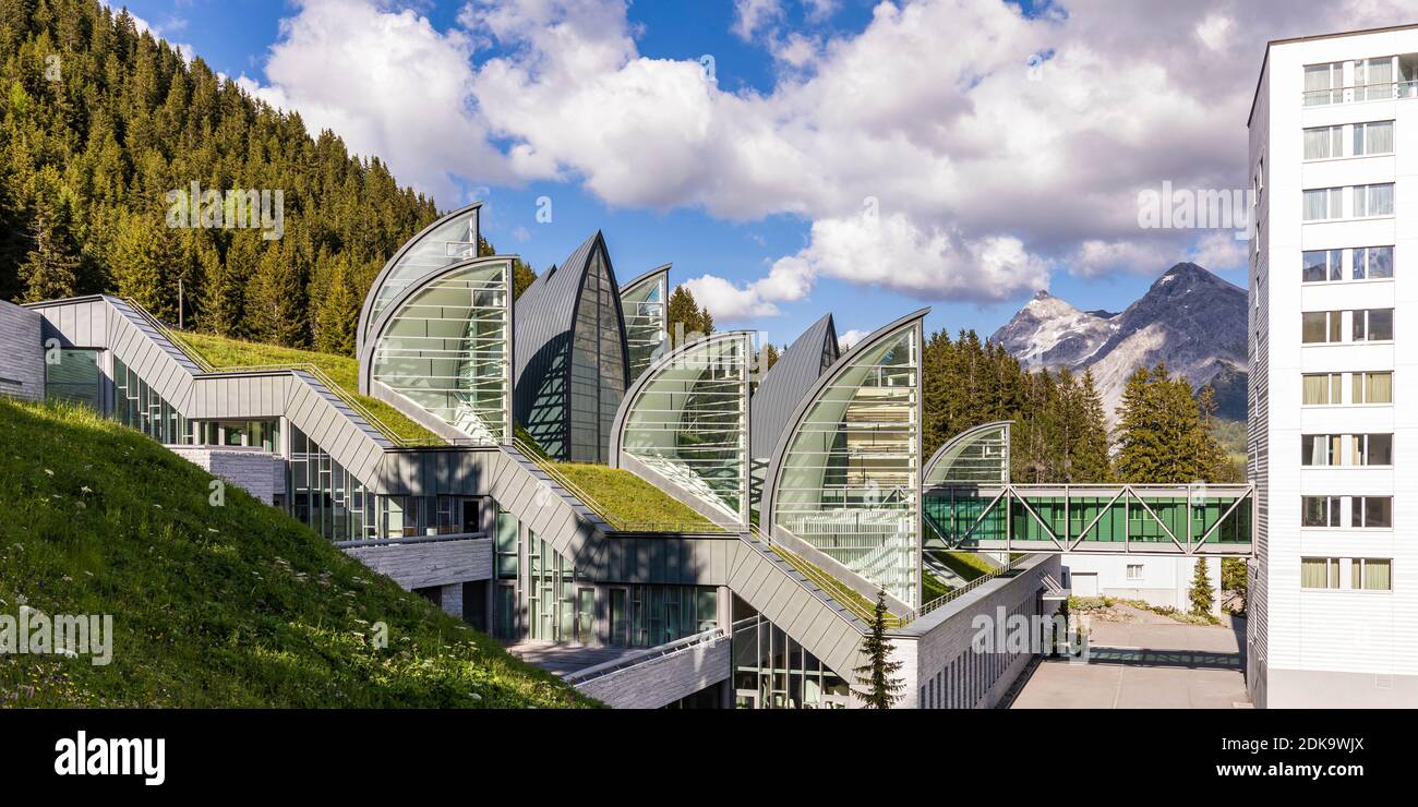 Schweiz, Graubünden, Arosa, Grand Hotel Tschuggen, Spa Bergoase, Architekt Mario Botta Stockfoto