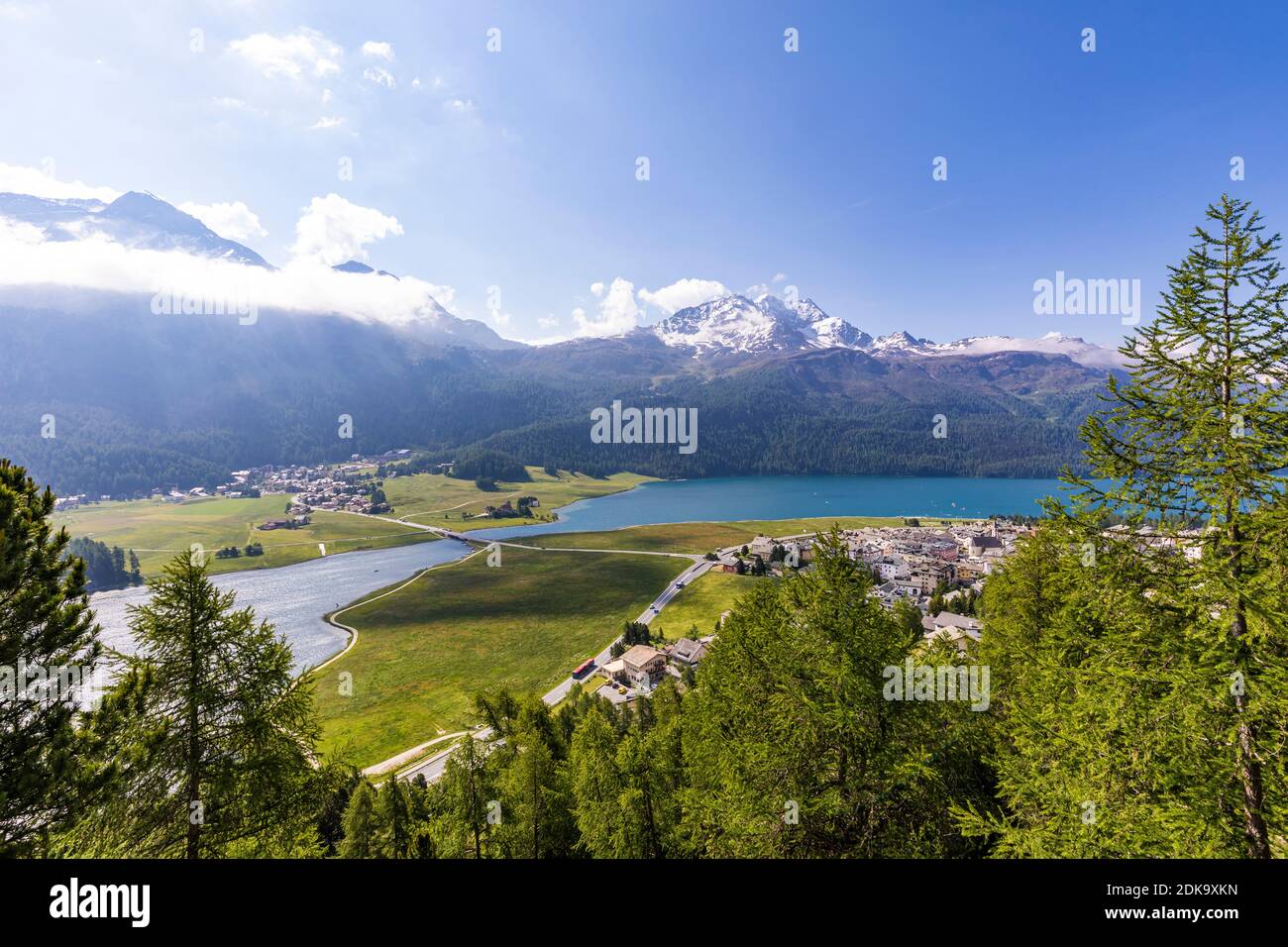 Schweiz, Graubünden, Engadin, Silvaplana, Silvaplanasee Stockfoto