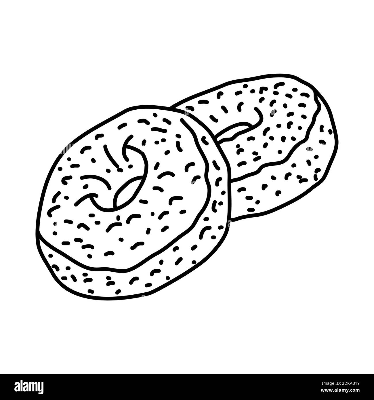 Symbol „Apfelwein-Donuts“. Doodle Hand gezeichnet oder Umriss Symbol Stil Stock Vektor