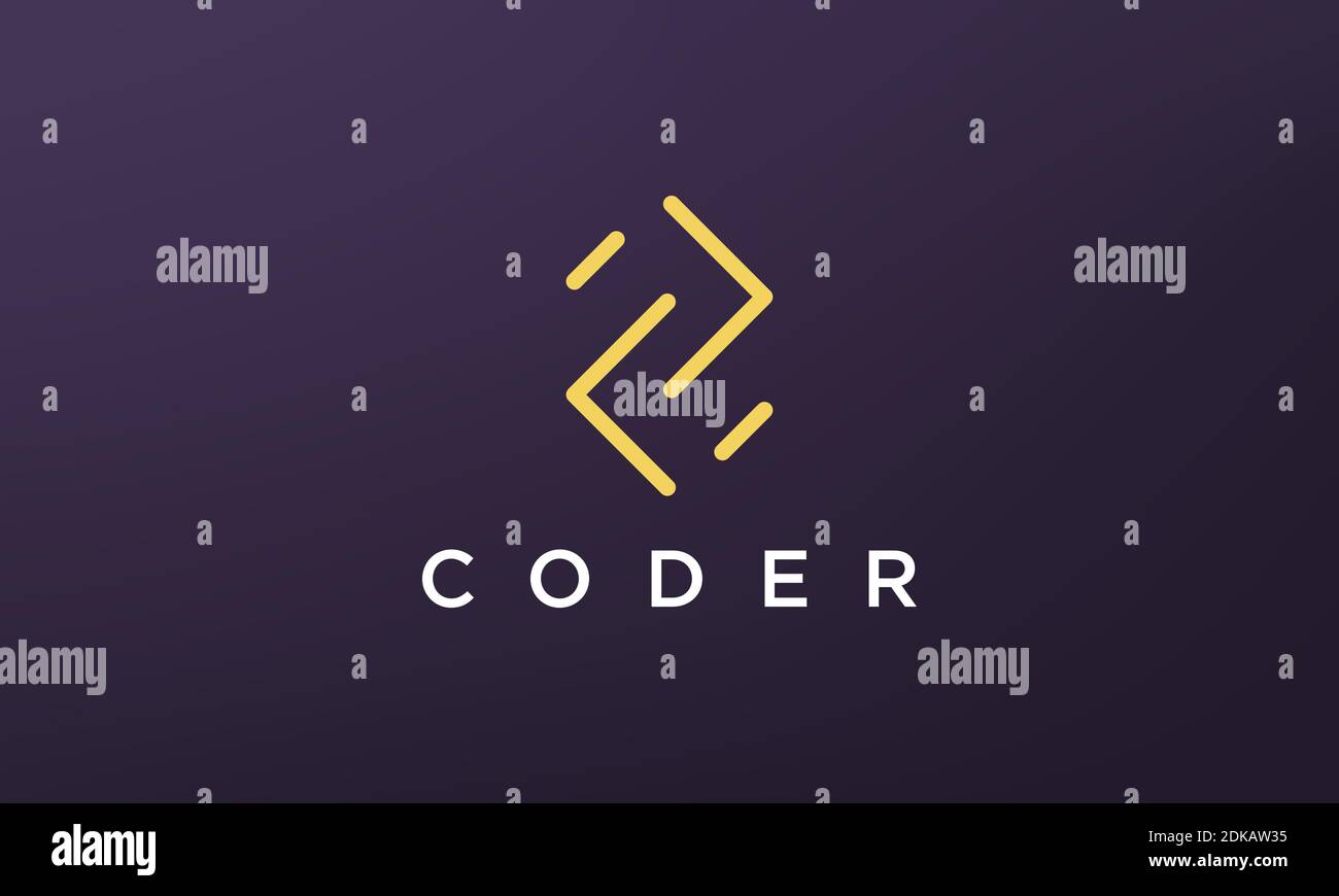Programmierung Code-Technologie-Logo in einem einfachen und modernen Stil Stock Vektor