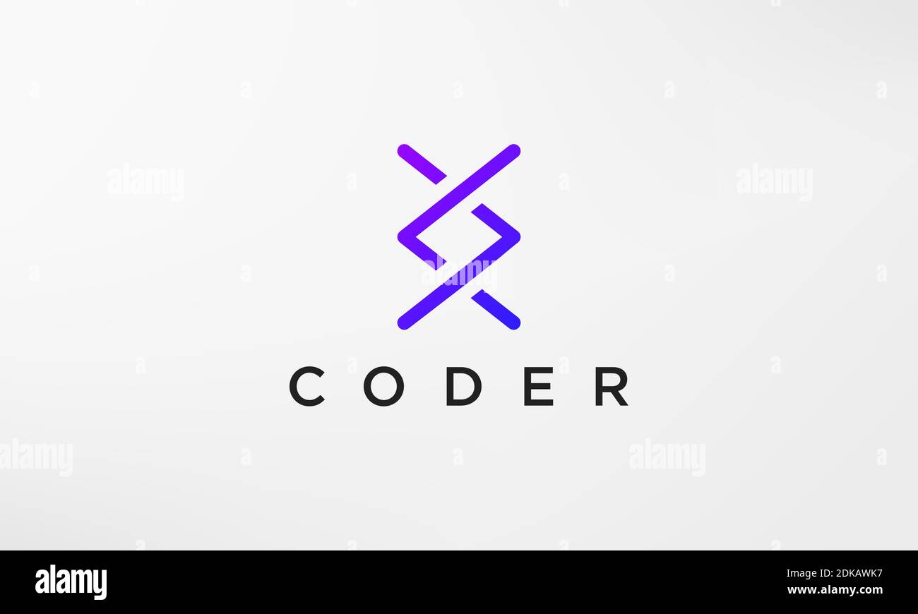 Programmierung Code-Technologie-Logo in einem einfachen und modernen Stil Stock Vektor