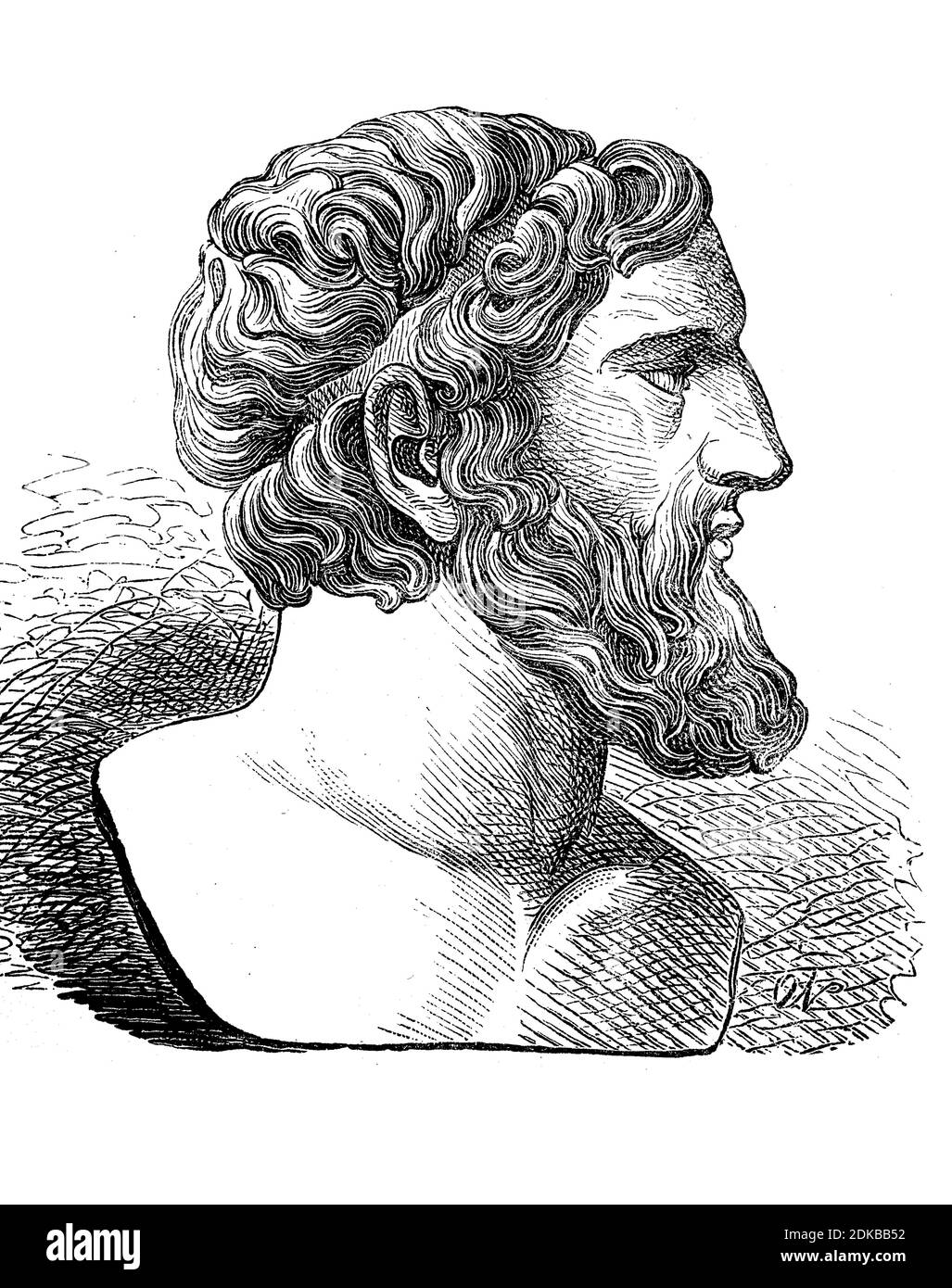 Anacreon, c. 575/570 v. Chr. - 495 v. Chr., griechischer Lyriker / Anakreon, um 575/570 v. Chr. - 495 v. Chr., ein griechischer Lyriker, Historisch, historisch, digital verbesserte Reproduktion eines Originals aus dem 19. Jahrhundert / digitale Reproduktion einer Originalvorlage aus dem 19ten Jahrhundert. Jahrhundert Stockfoto