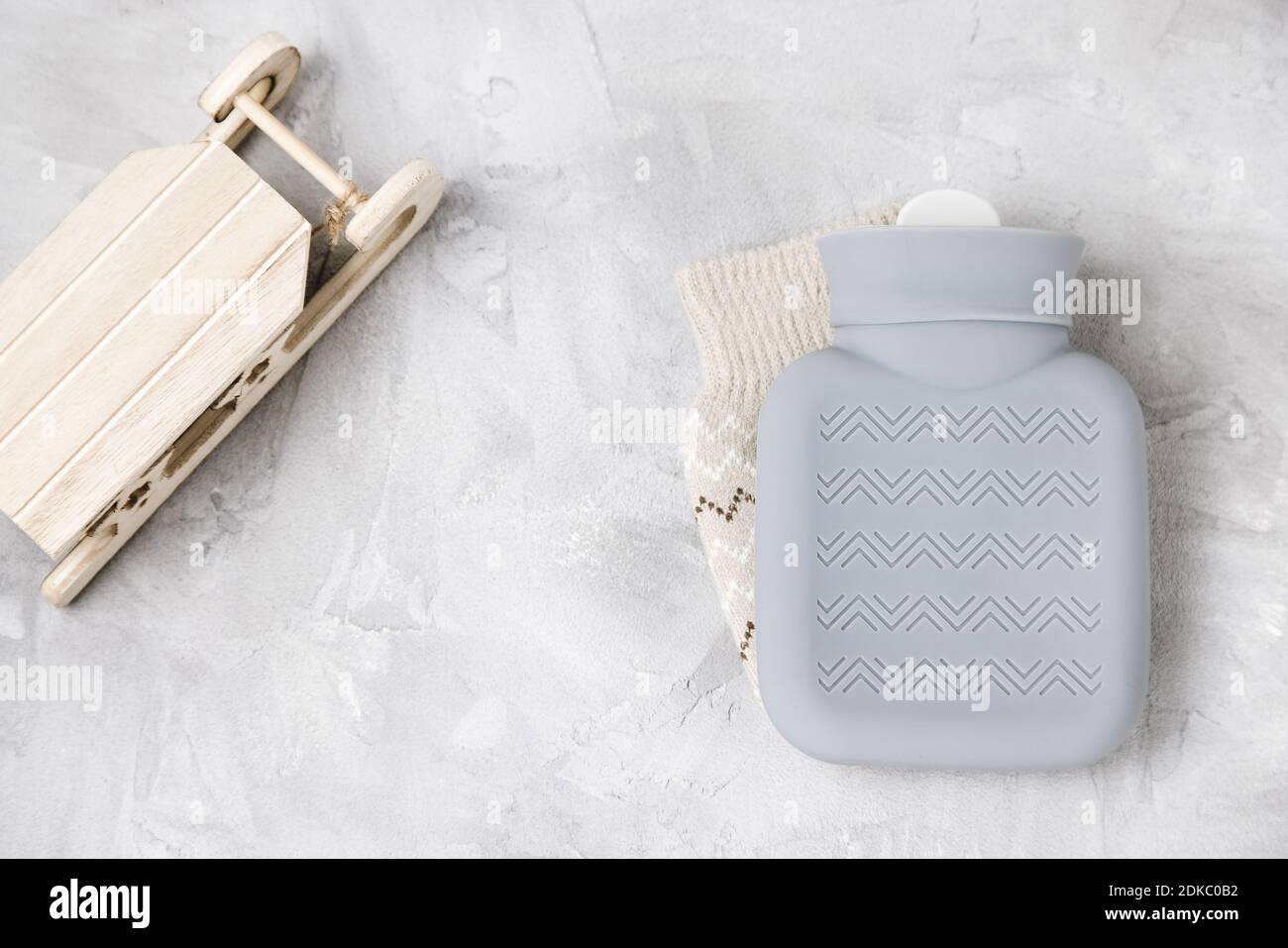 Silikon-Heißwasserflasche für die Erwärmung im Freien Stockfoto
