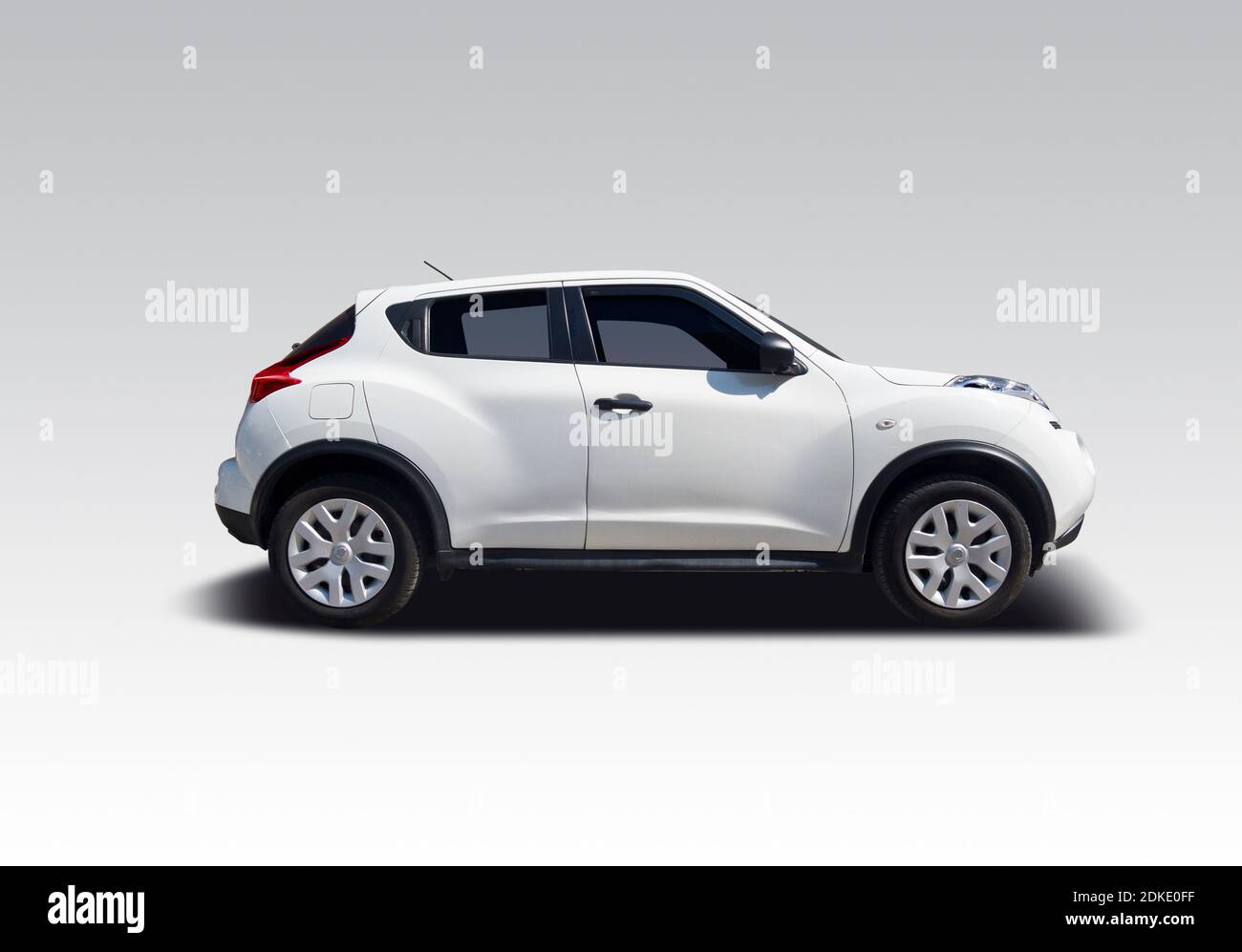 Weiß SUV Auto Seitenansicht isoliert auf weißem Hintergrund Stockfoto