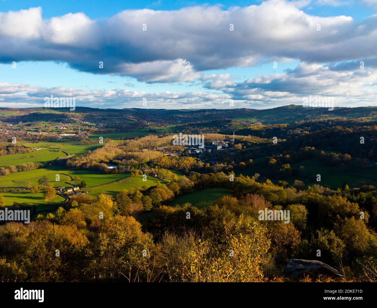 Herbstlandschaft in Stanton Moor ein Hochland in der Nähe von Bakewell Im Peak District National Park Derbyshire Dales England Stockfoto