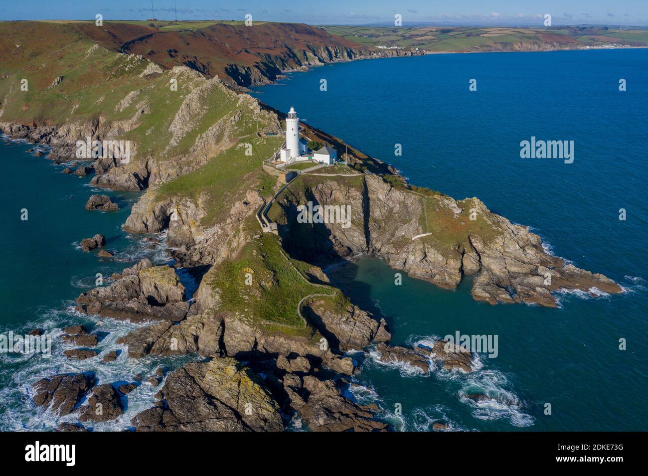 Start Point Lighthouse in Devon. Stockfoto