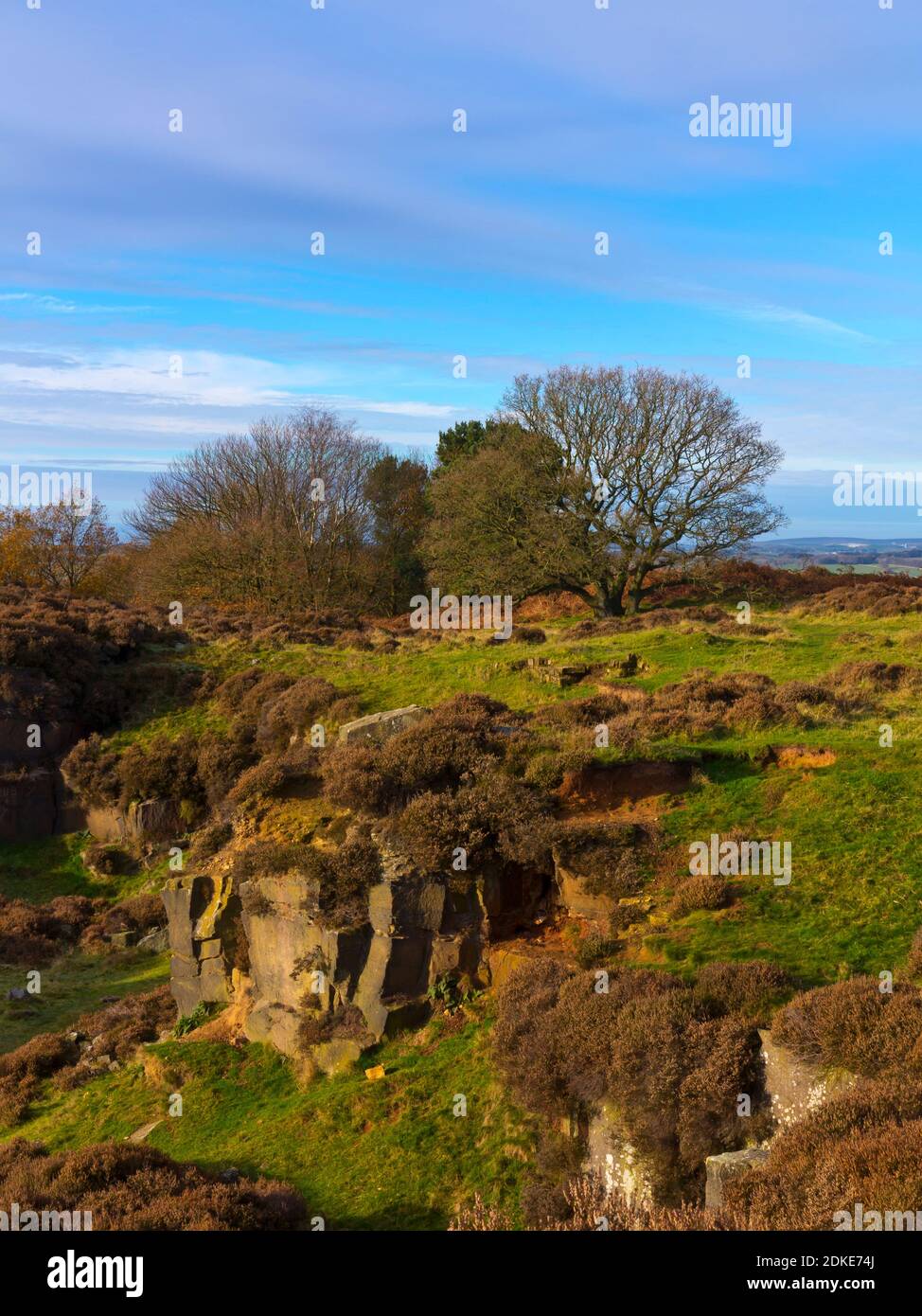 Herbstlandschaft in Stanton Moor ein Hochland in der Nähe von Bakewell Im Peak District National Park Derbyshire Dales England Stockfoto