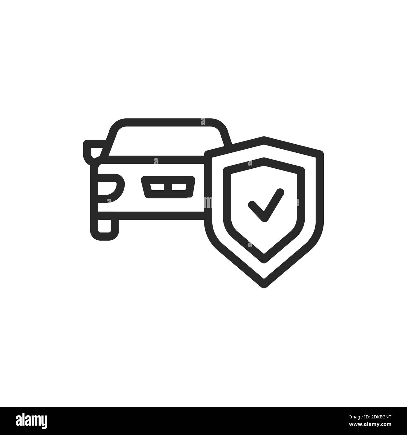 Symbol für die Farblinie der Kfz-Versicherung. Isoliertes Vektorelement. Stock Vektor