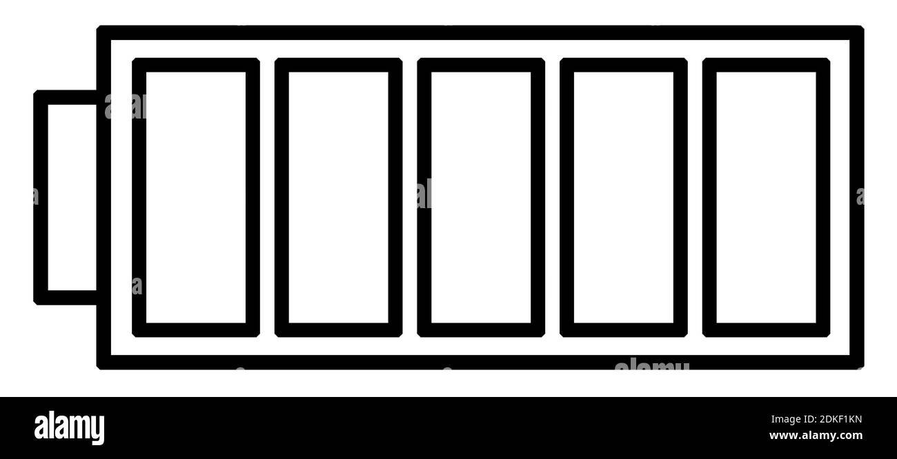 Abbildung eines Akkus für ein mobiles Gerät auf einem Weißer Hintergrund Stockfoto