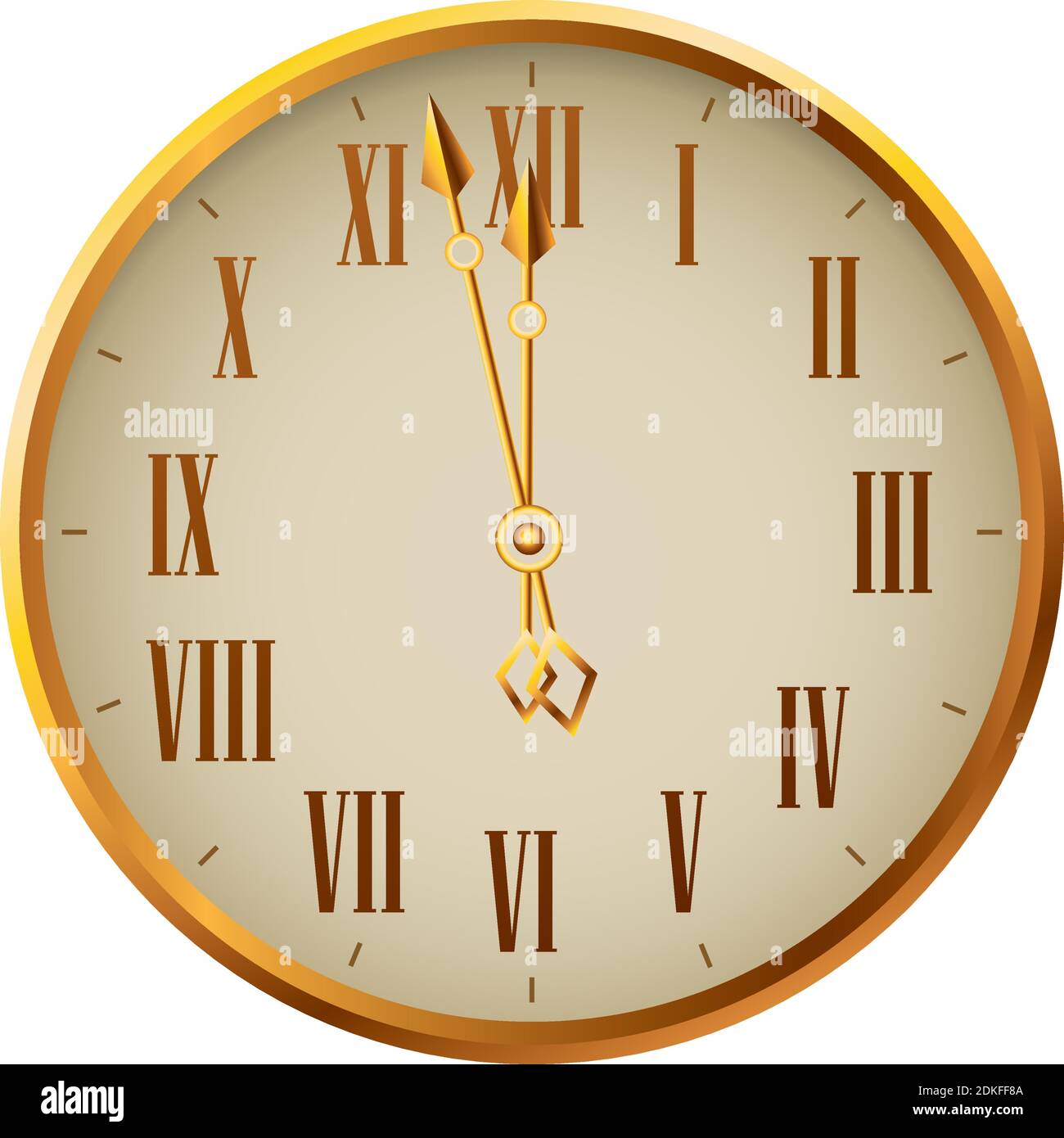 Frohes neues Jahr goldene Uhr Feier Symbol Vektor Illustration Design Stock Vektor