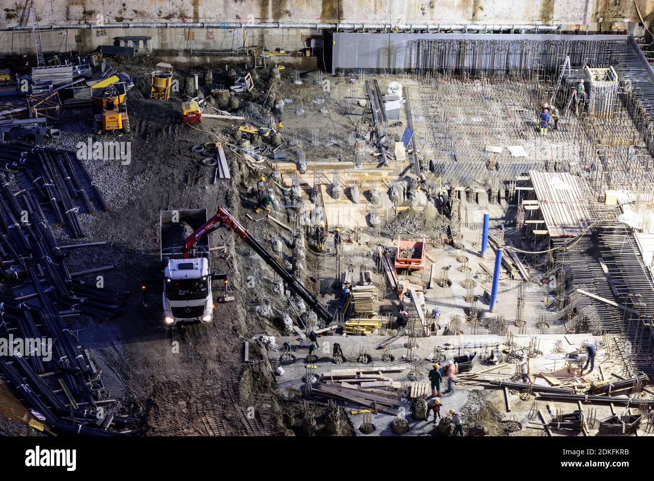 Wien, Baustellengrube, Projekt 'Danube Flats', 22. Donaustadt, Wien, Österreich Stockfoto