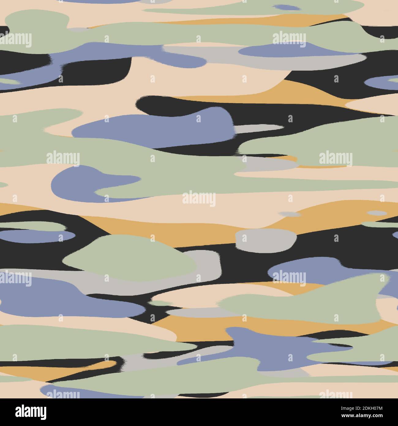Nahtloses, unifarbenes, flaches Camo-Digitalmuster Stockfoto