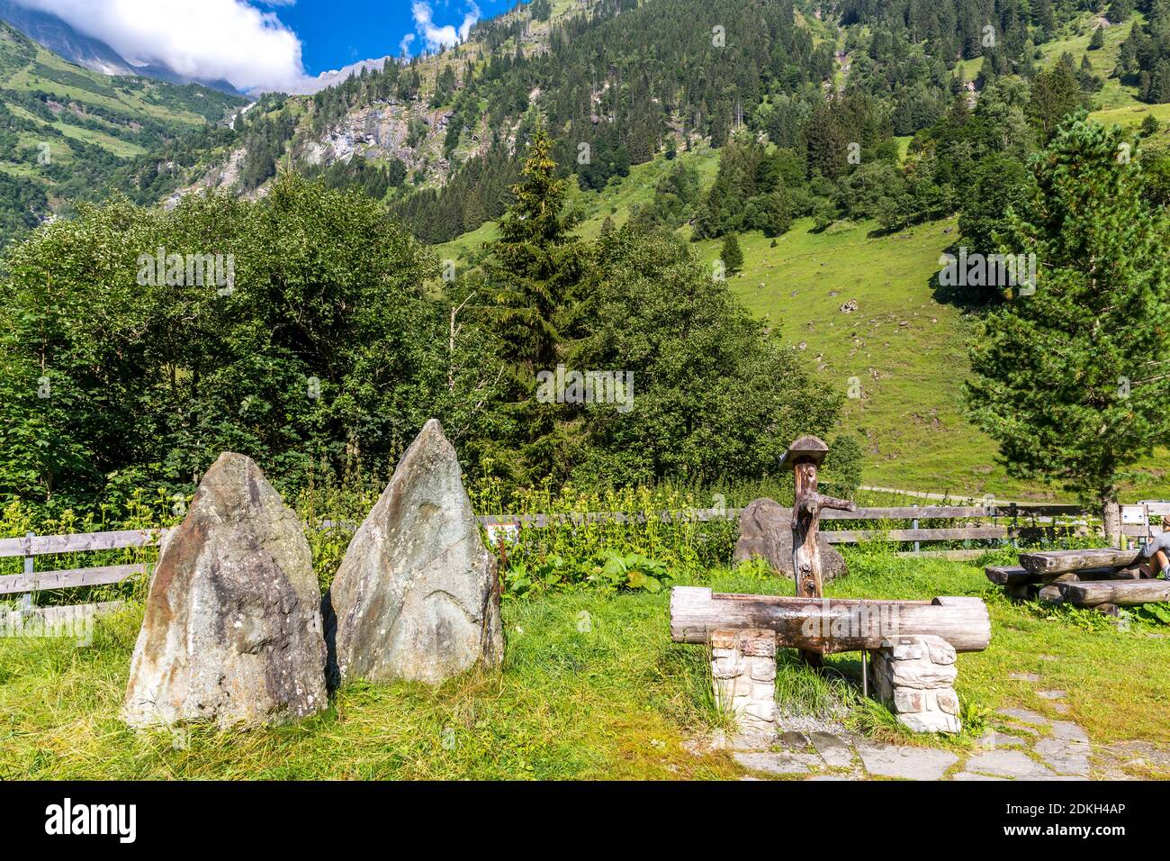 Wasserbrunnen, großes Wiesbachhorn Aussichtspunkt, Großglockner Hochalpenstraße, Nationalpark hohe Tauern, Salzburger Land, Kärnten, Österreich, Europa Stockfoto