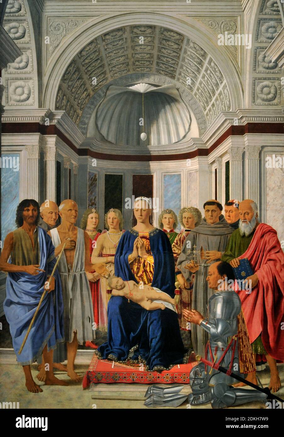 Kunst, italienische Renaissance-Kunst, Piero della Francesca, 1416-17 - 1492, Titel des Werkes, Pala di Brera oder Pala di Montefeltro, Tempera und Öl auf Holz Stockfoto Kunst, italienische Renaissance-Kunst, Piero della Francesca, 1416-17 - 1492, Titel des Werkes, Pala di Brera oder Pala di Montefeltro, Tempera und Öl auf Holz Stockfoto