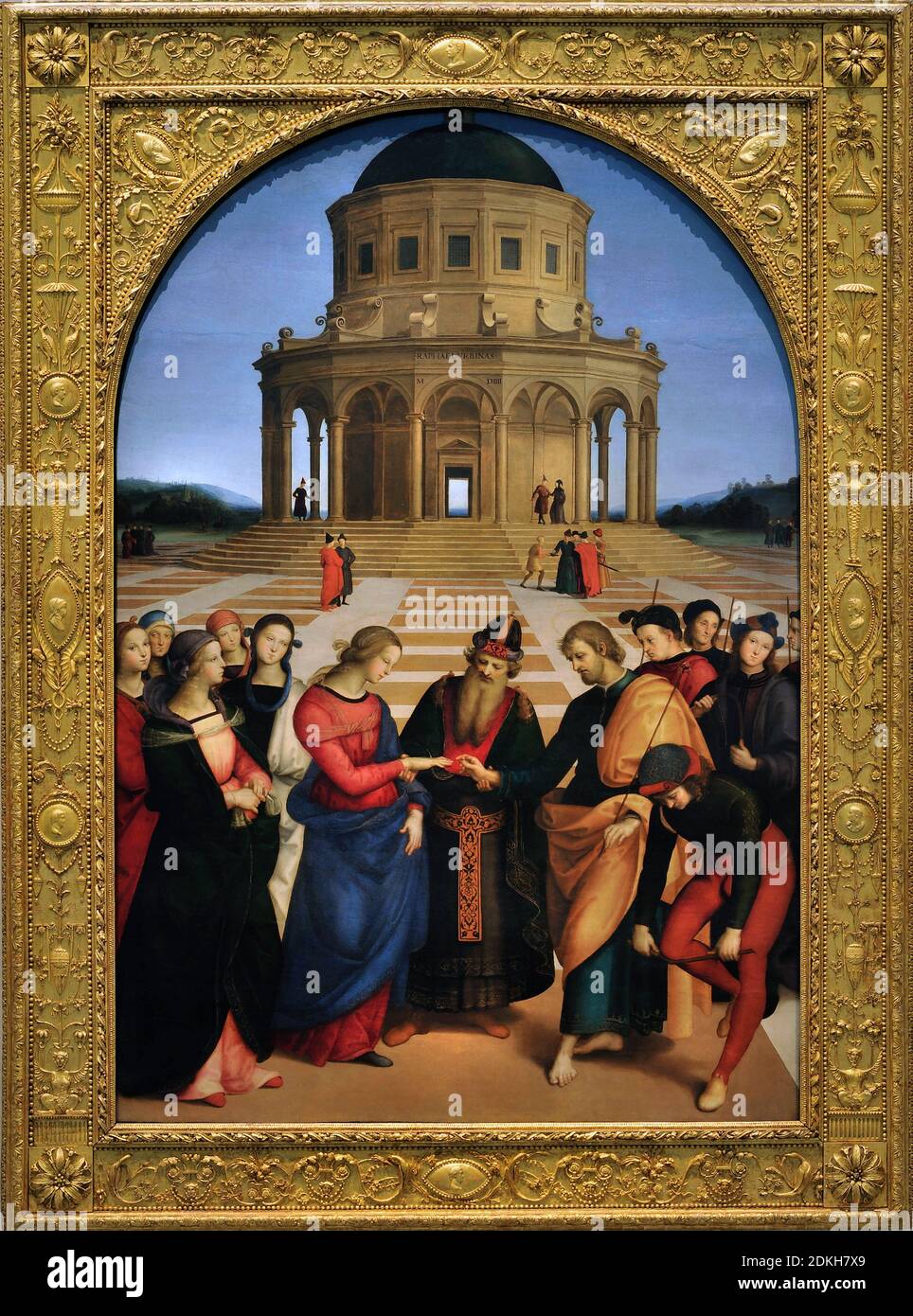 Italienische Renaissance Raffaello Sanzio. 1483 - 1520. Hochzeit der Jungfrau. Öl auf Holzbrettern. 1504. Cm 174 x 121. Stockfoto