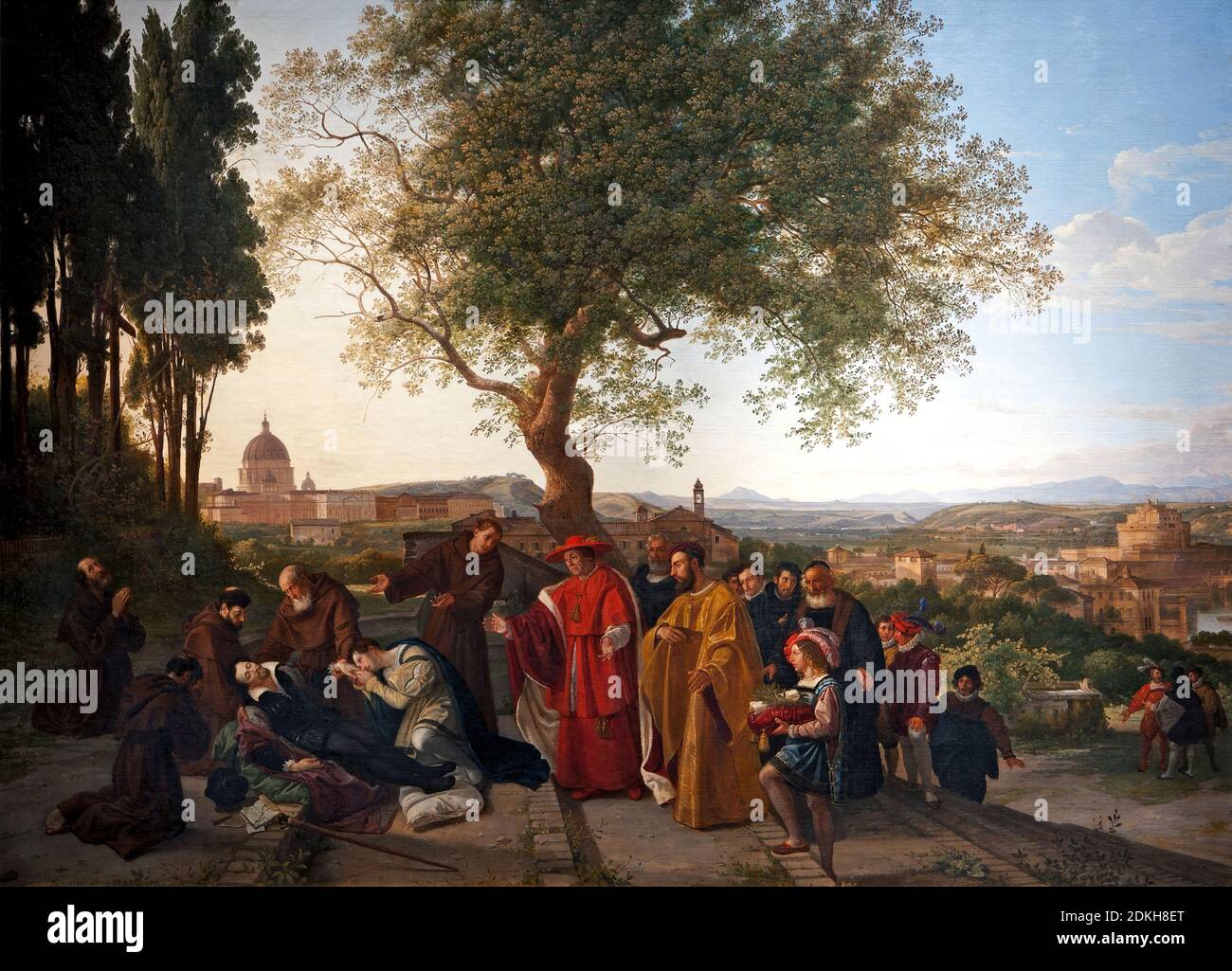 Franz Ludwig Catel. 1778-1856. Der Tod von Torquato Tasso. 1834. Öl auf Leinwand cm 130 x 180. Stockfoto