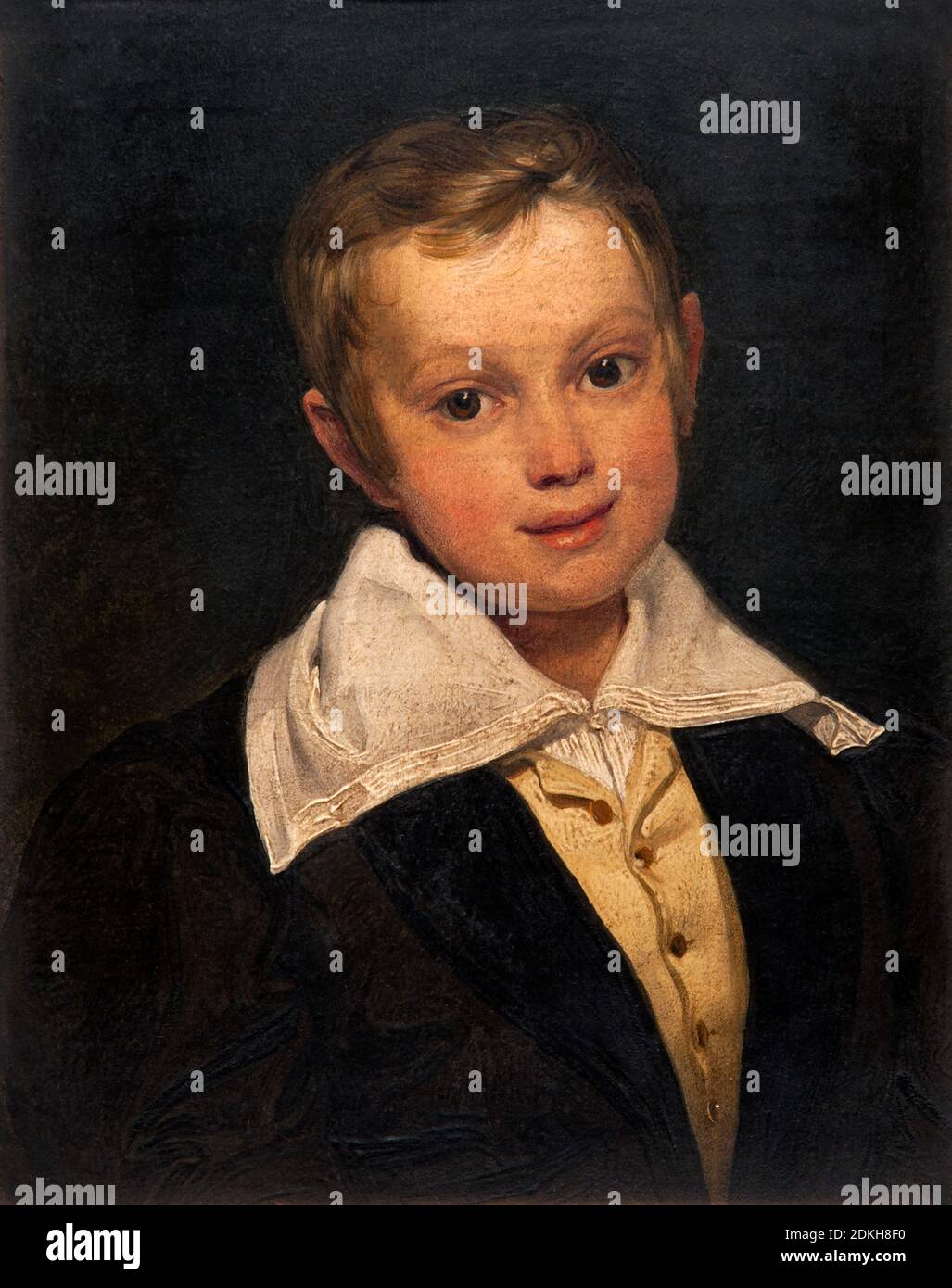 Giuseppe Molteni. 1800-1867. Porträt des Kindes Gian Giacomo Poldi Pezzoli. 1830 Öl auf Leinwand cm 25 x 30. Stockfoto
