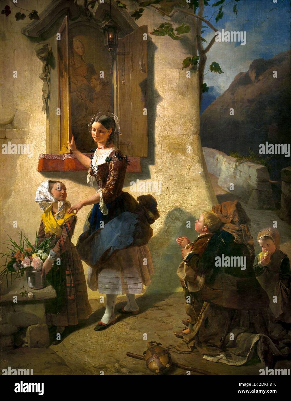 Giuseppe Molteni. 1800-1867. Das Fest auf einem Bild der Jungfrau Maria. 1850 Öl auf Leinwand cm 268 x 205. Stockfoto