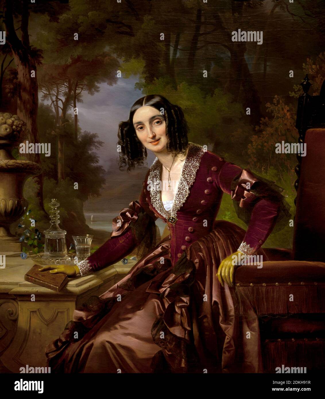 Giuseppe Molteni. 1800-1867. Porträt von Luisa d’Azeglio Blondl Maumary. 1841 Öl auf Leinwand cm 136 x 117. Stockfoto
