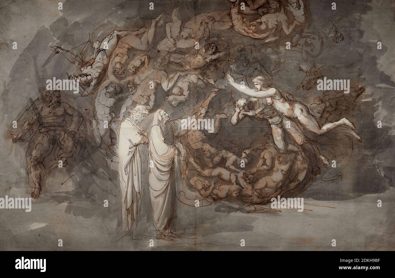Giuseppe Bossi. 1777-1815. Das Treffen von Dante mit Paolo und Francesca. Um 1805-1810. Braune Tinte Stift und Aquarell auf Papier cm 61 x 96. Stockfoto