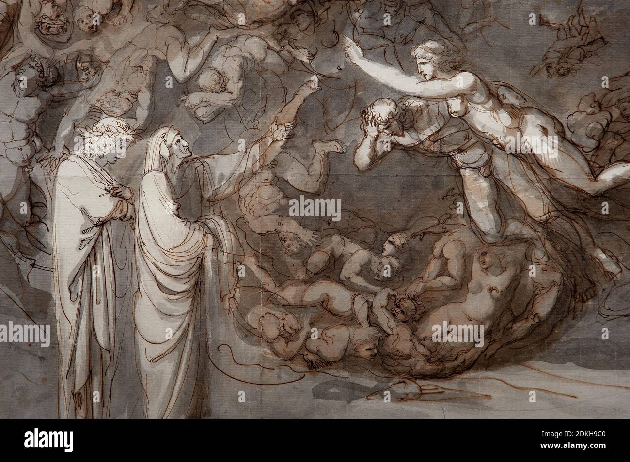 Giuseppe Bossi. 1777-1815. Das Treffen von Dante mit Paolo und Francesca. Über 1805-1810. Braune Tinte Stift und Aquarell auf Papier cm 61 x 96. Detail. Stockfoto