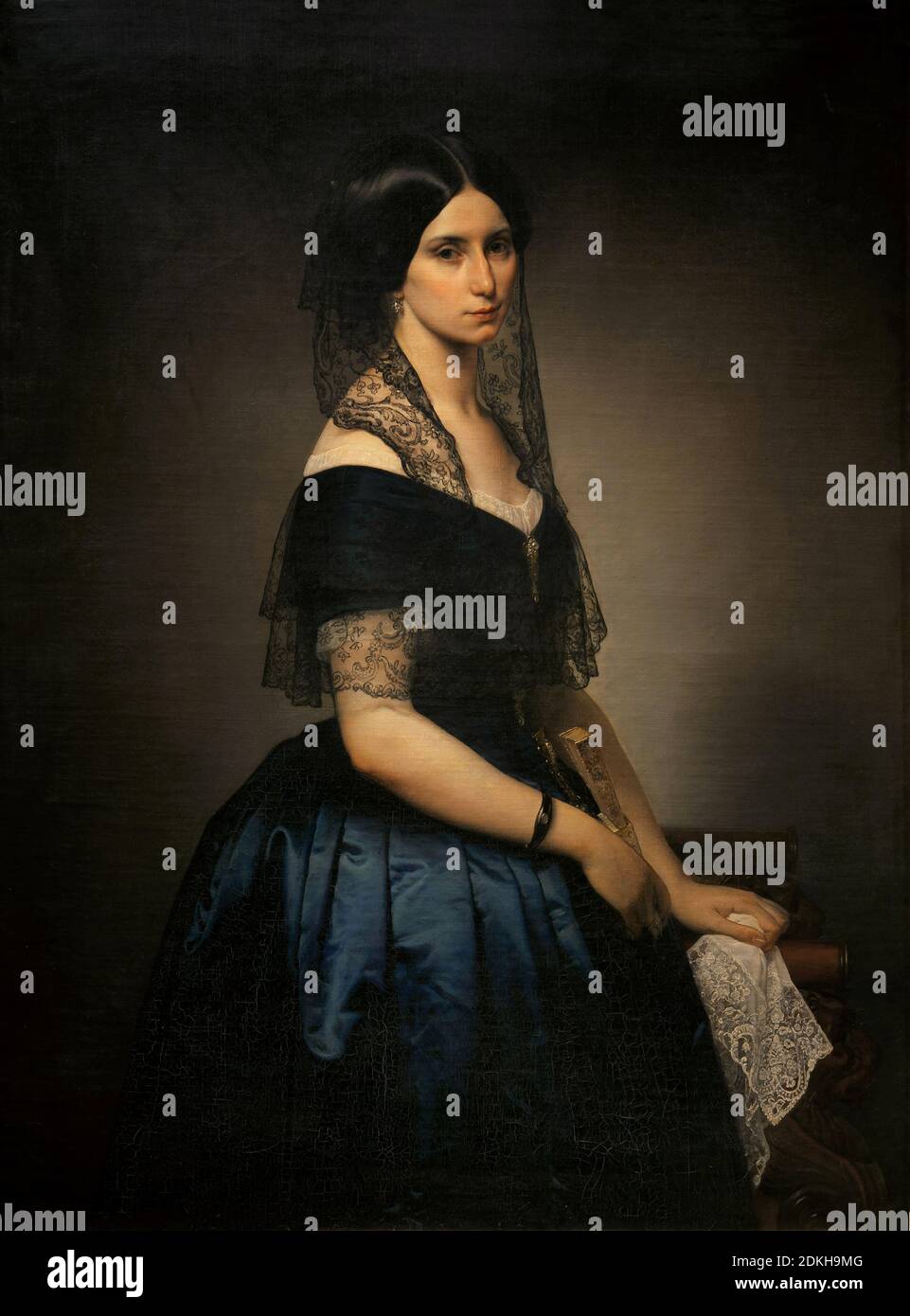 Francesco Hayez. 1791-1882. Porträt von Antonietta Tarsis Basilico. 1851. Öl auf Leinwand cm 130 x 100. Stockfoto