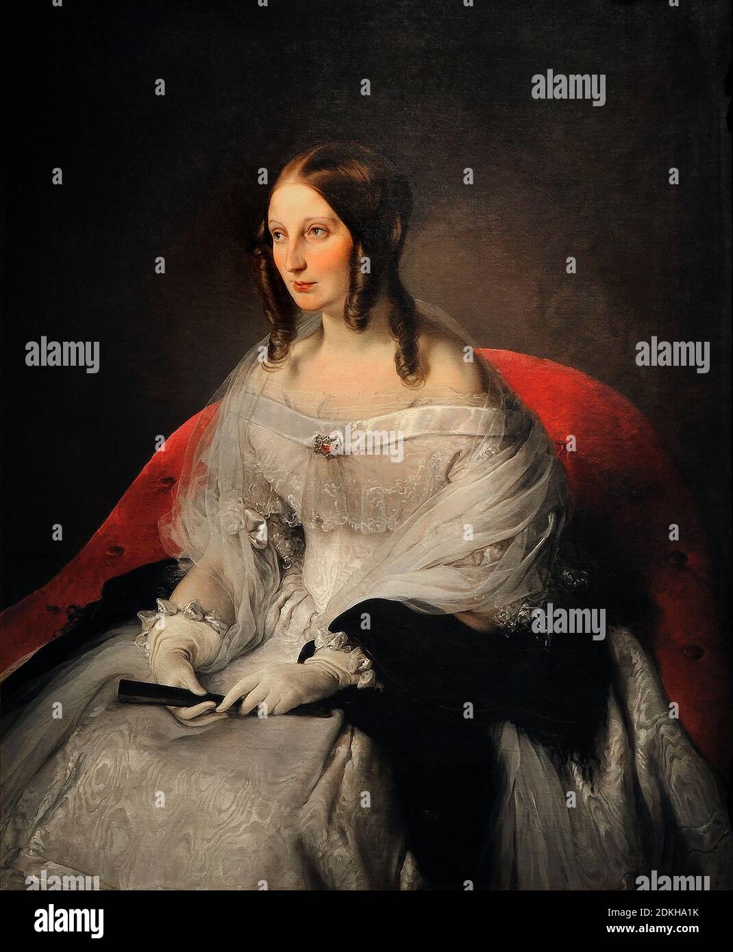Kunst, Francesco Hayez, 1791-1882, Titel des Werkes, Porträt von Sarah Louise Strachan Ruffo di Motta e Bagnara Prinzessin von Sant’ Antimo, 1840-1844, oi Stockfoto