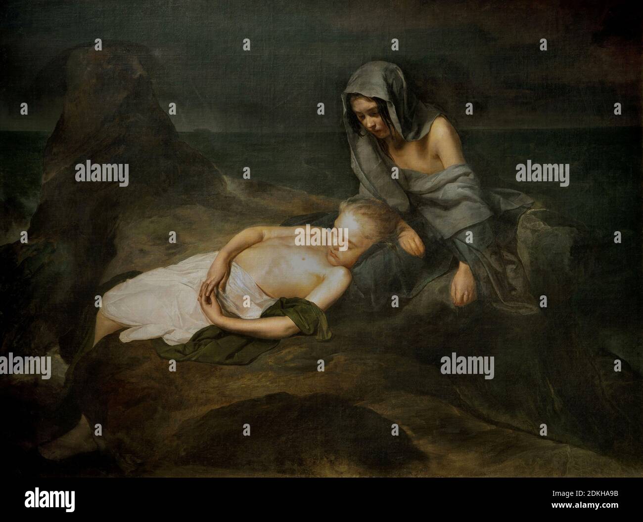 Domenico Induno. 1815-1878. Eine Episode von der Flut. 1844. Öl auf Leinwand. 165 x 124 cm. Stockfoto