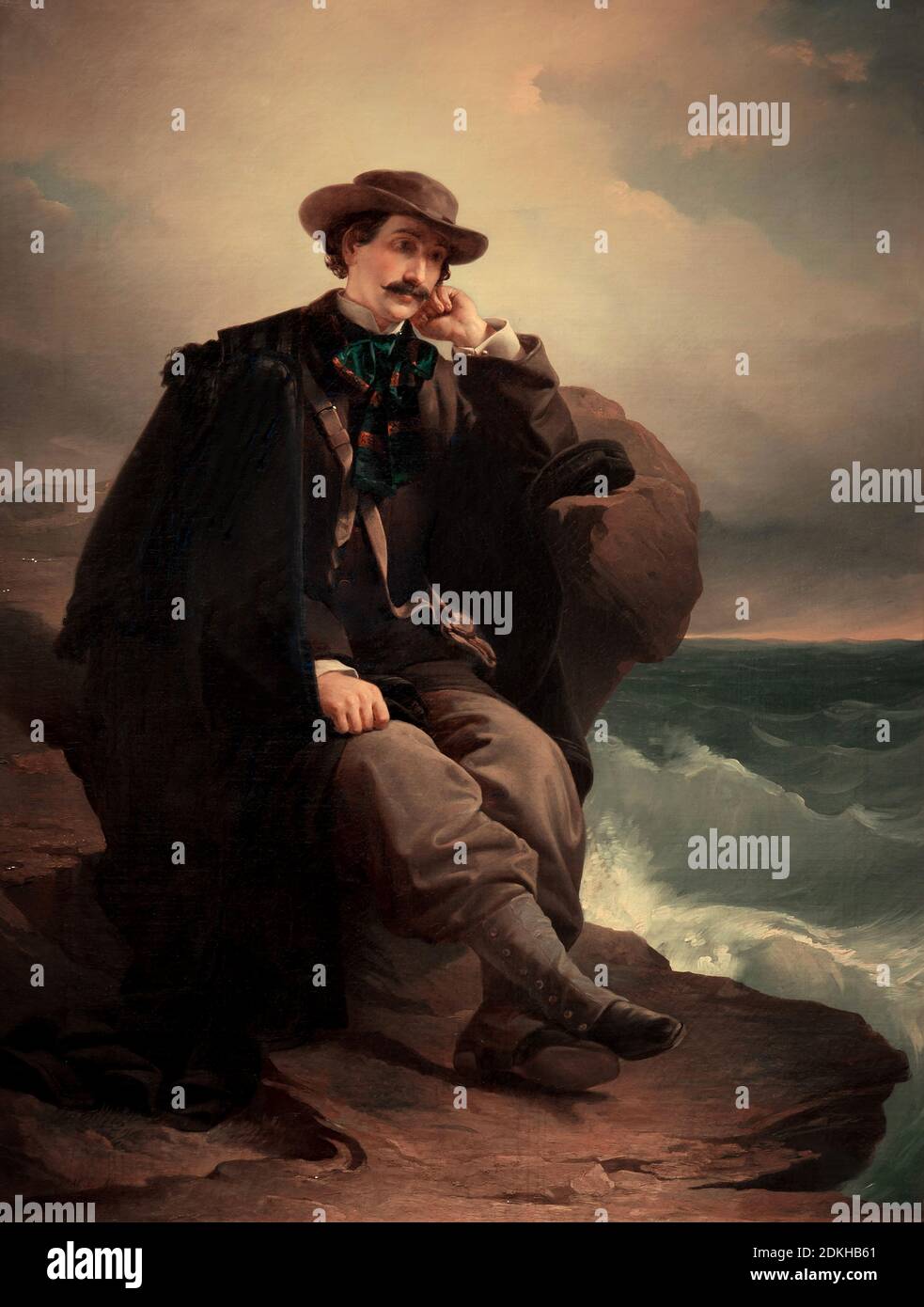 Domenico Induno. 1815-1878. Porträt des Dichters Aleardo Aleardi. Um 1850. 1823. Öl auf Leinwand. 177.8 x 132.8 cm. Stockfoto