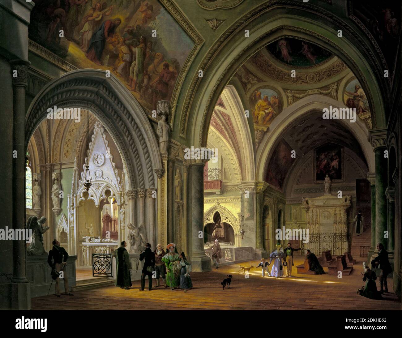 Giovanni Migliara. 1785-1837. Blick auf das Innere der Abtei von Altacomba. 1833. Öl auf Leinwand. 56 x 72 cm. Stockfoto