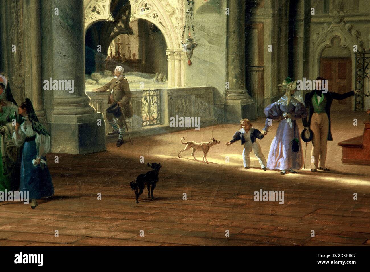 Giovanni Migliara. 1785-1837. Blick auf das Innere der Abtei von Altacomba. 1833. Öl auf Leinwand. 56 x 72 cm. Detail. Stockfoto