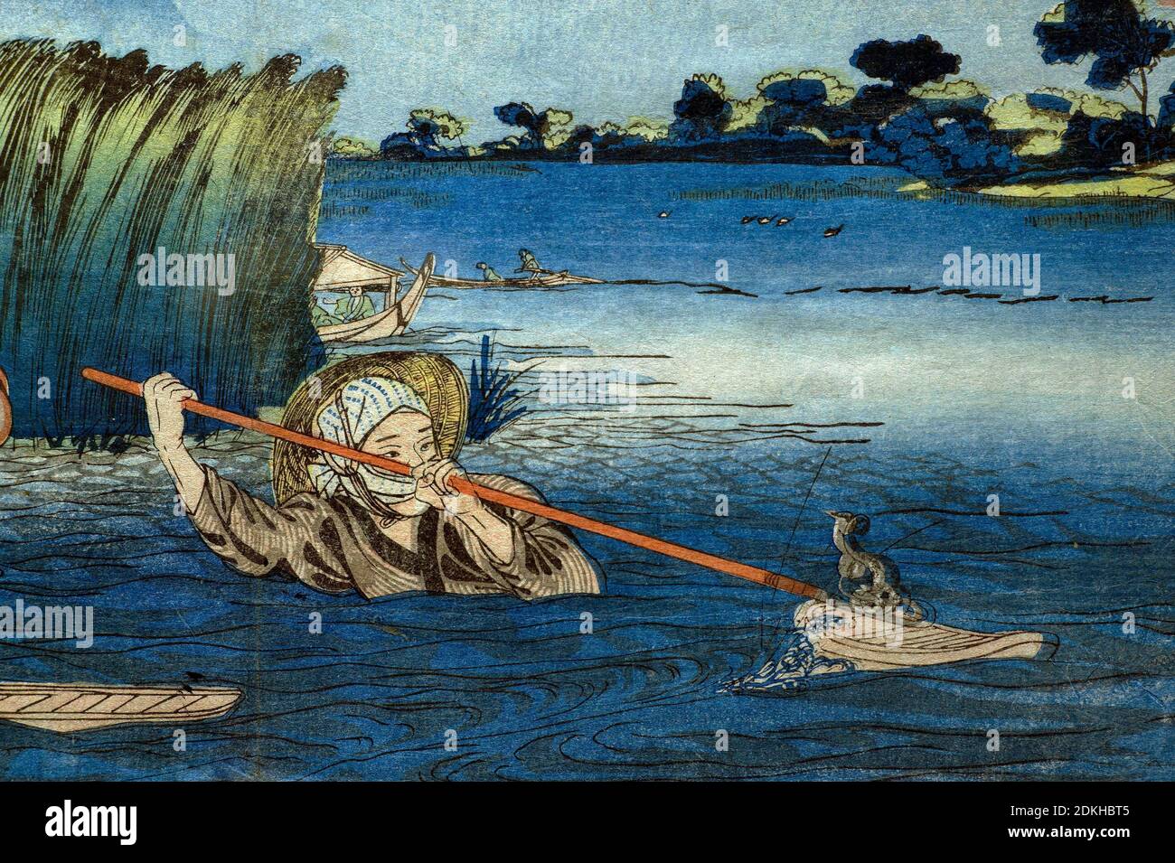 Utagawa Kuniyoshi 1798-1861. Bild des Flusses Miyato. Serie Edo. Untitled Serie von Ansichten von Edo. Um 1831-32. Ōban horizontal. Detail. Stockfoto