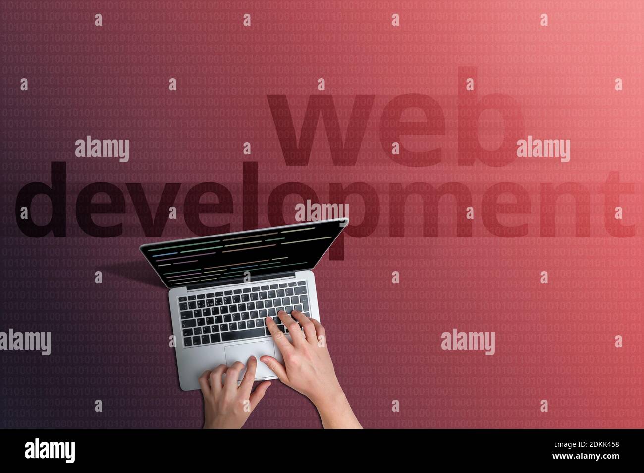 Das Konzept der Web-Entwicklung von Websites und Internetseiten im globalen Netzwerk. Stockfoto