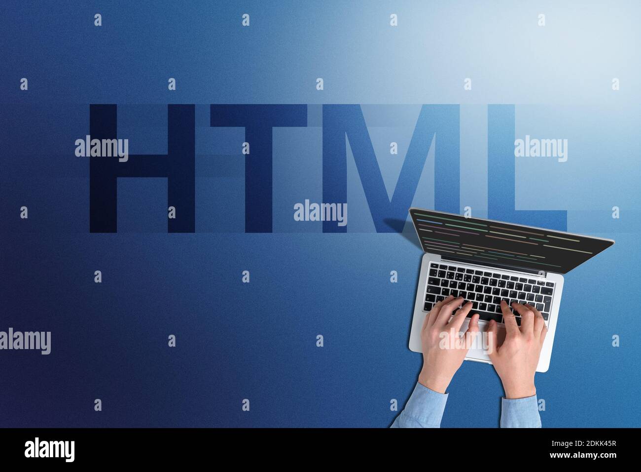 Die standardisierte Auszeichnungssprache HTML für Webseiten im World Wide Web. Stockfoto